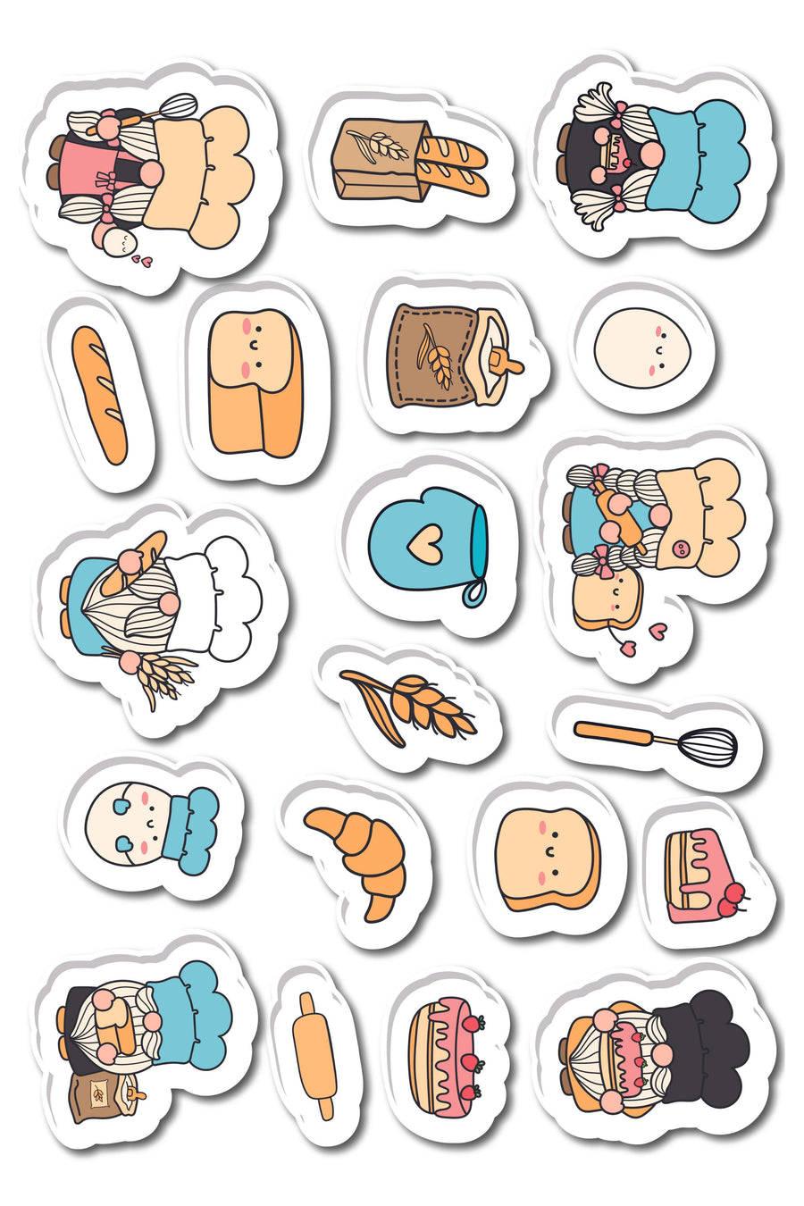 Mutfak Temalı Sticker ve Etiket Seti - Orta Boy - Su Geçirmez, Kalın Yapışkanlı Sticker Seti