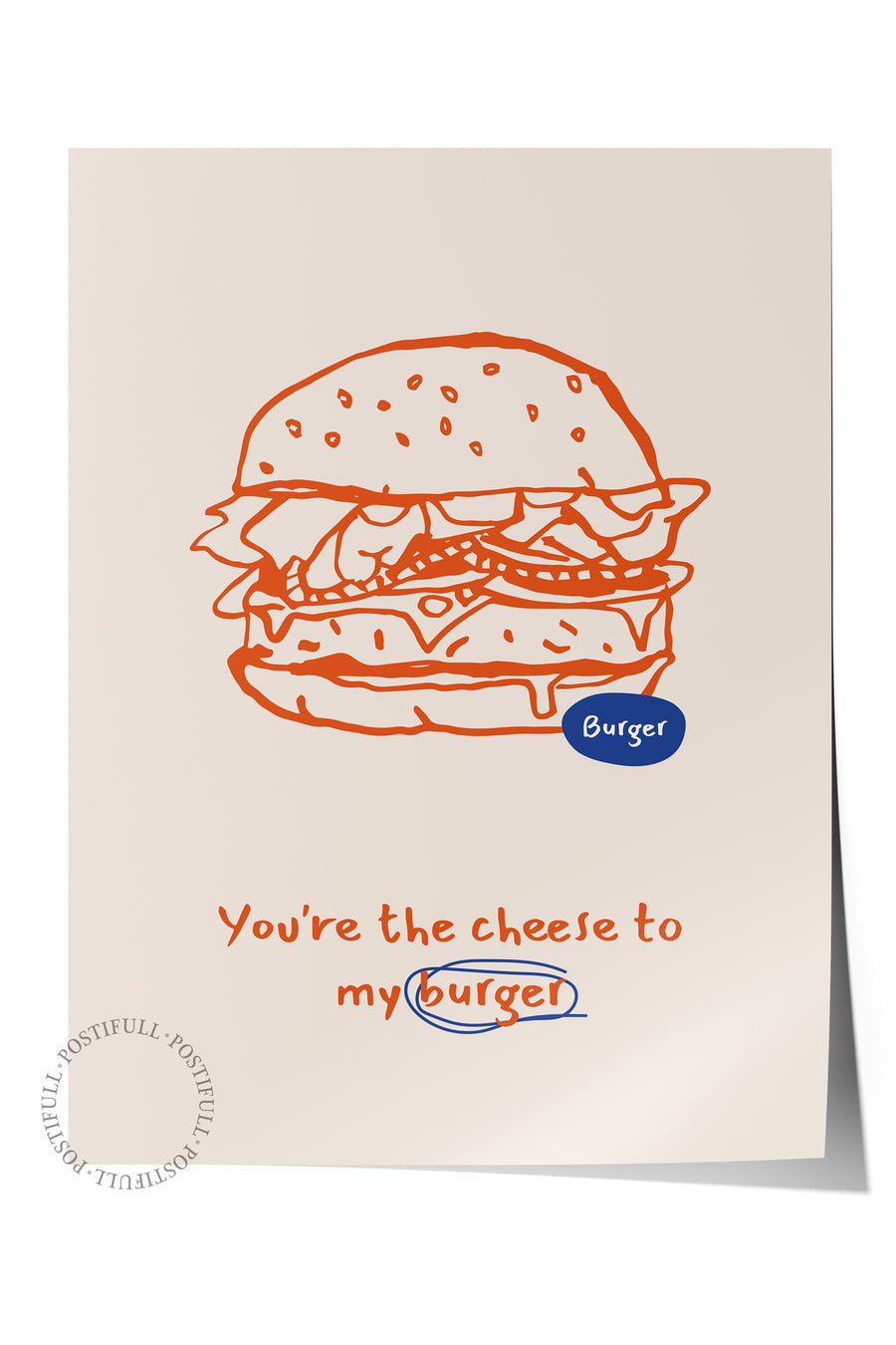 You're the cheese to my burger Mutfak Temalı Çerçevesiz Poster