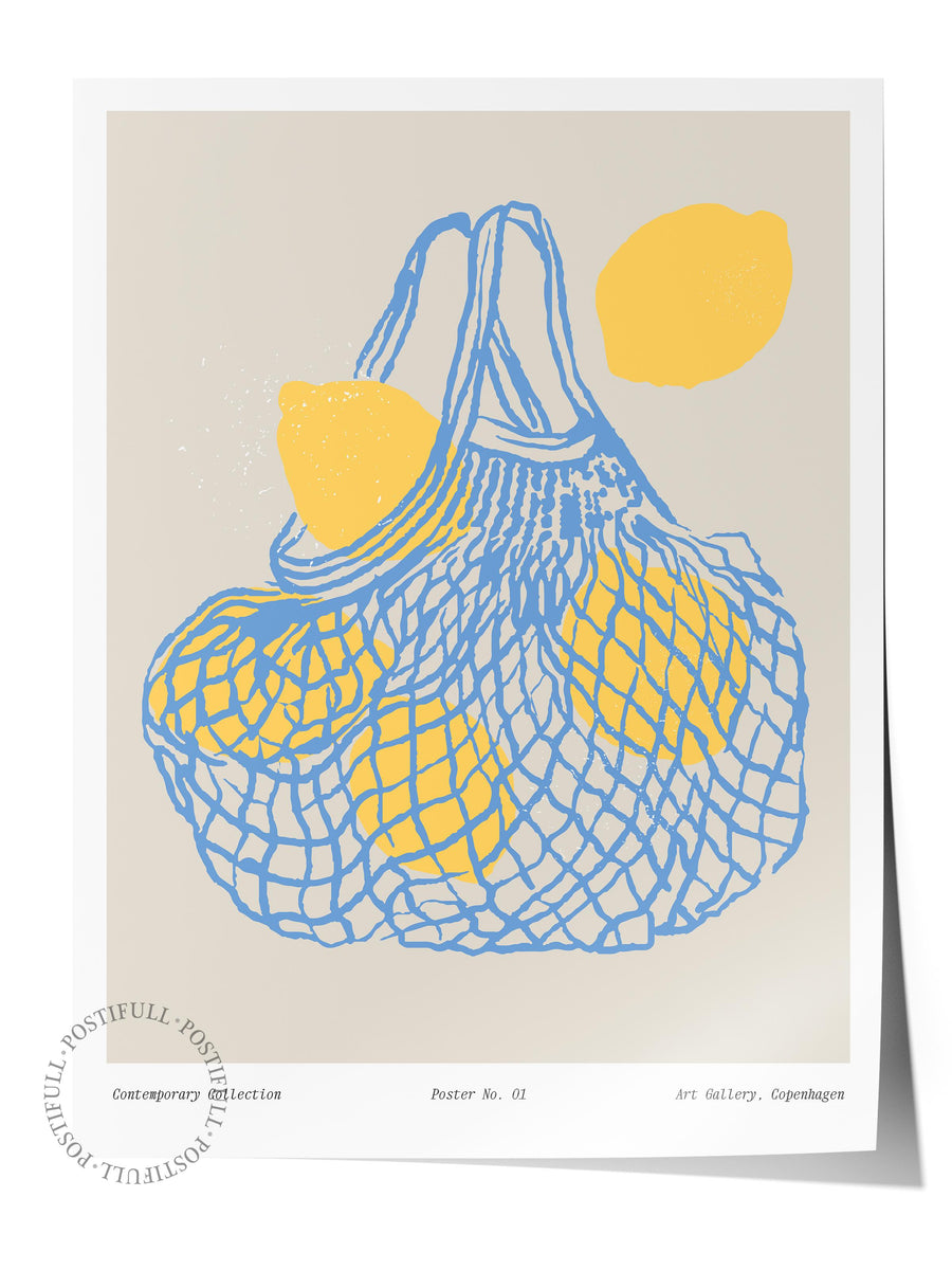 Meyve Filesi Deseni Mutfak Temalı Çerçevesiz Poster