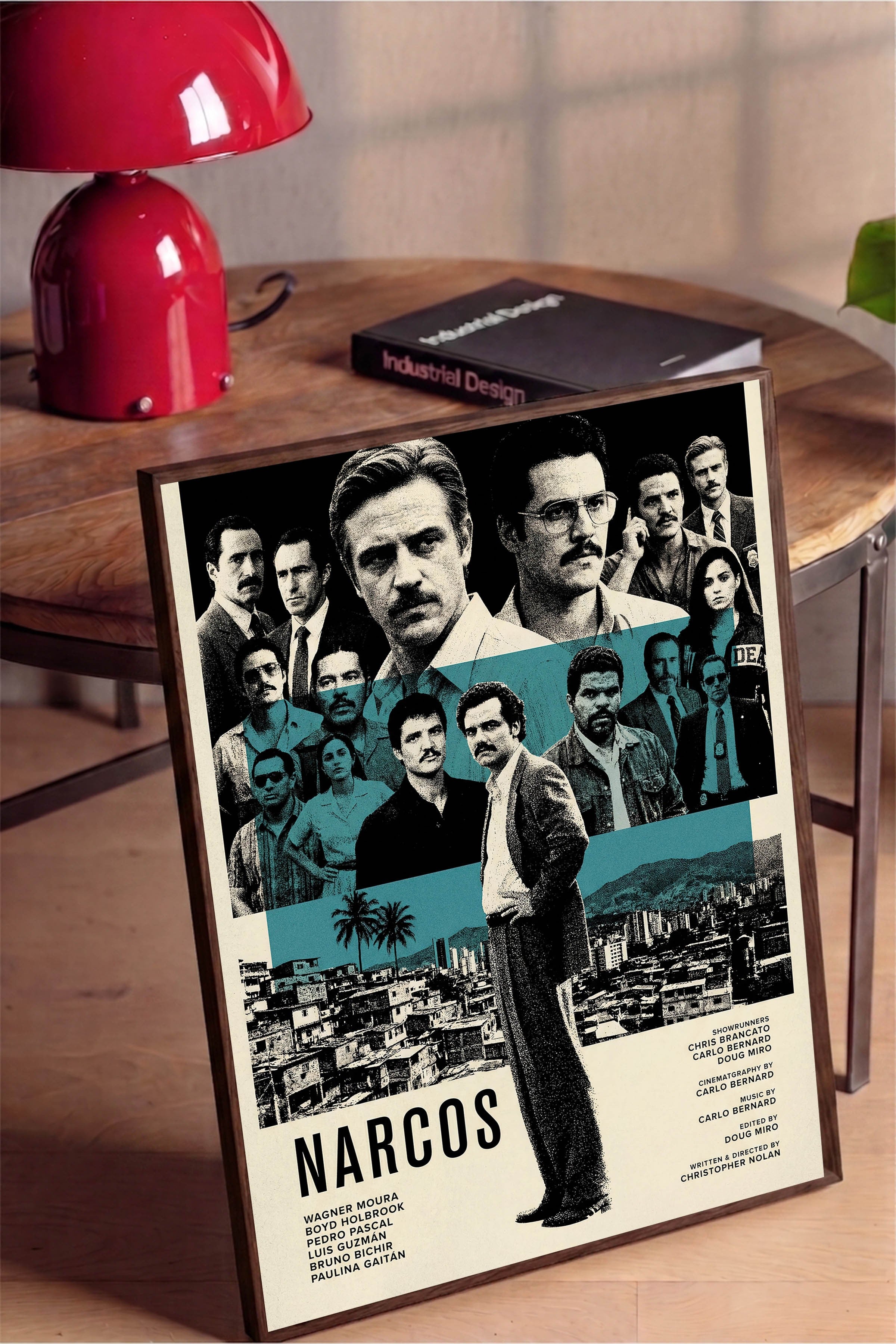 Narcos Kahverengi Çerçeveli Poster, Sinema ve Dizi Tablo, Film Dizi Afişleri NO:112790