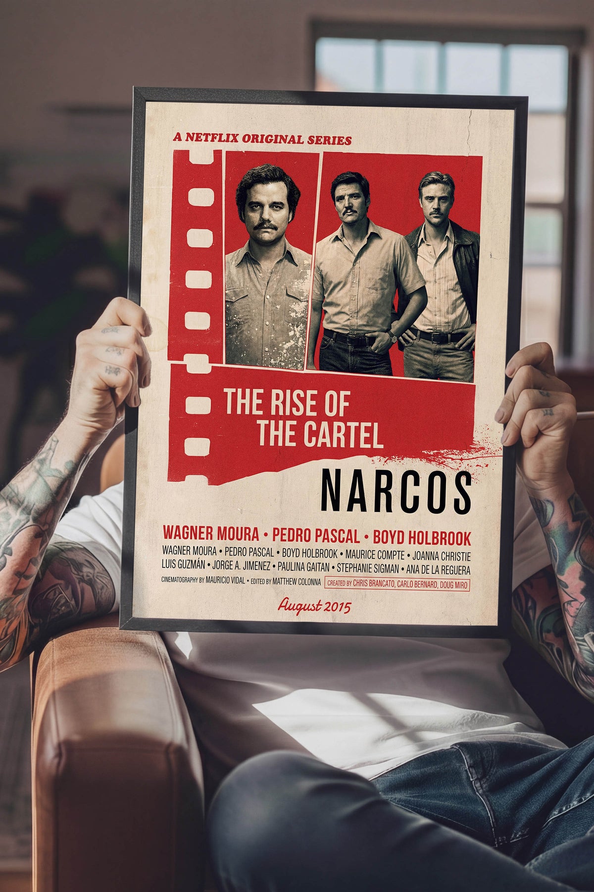 Narcos Siyah Çerçeveli Poster, Sinema ve Dizi Tablo, Film Dizi Afişleri NO:112865