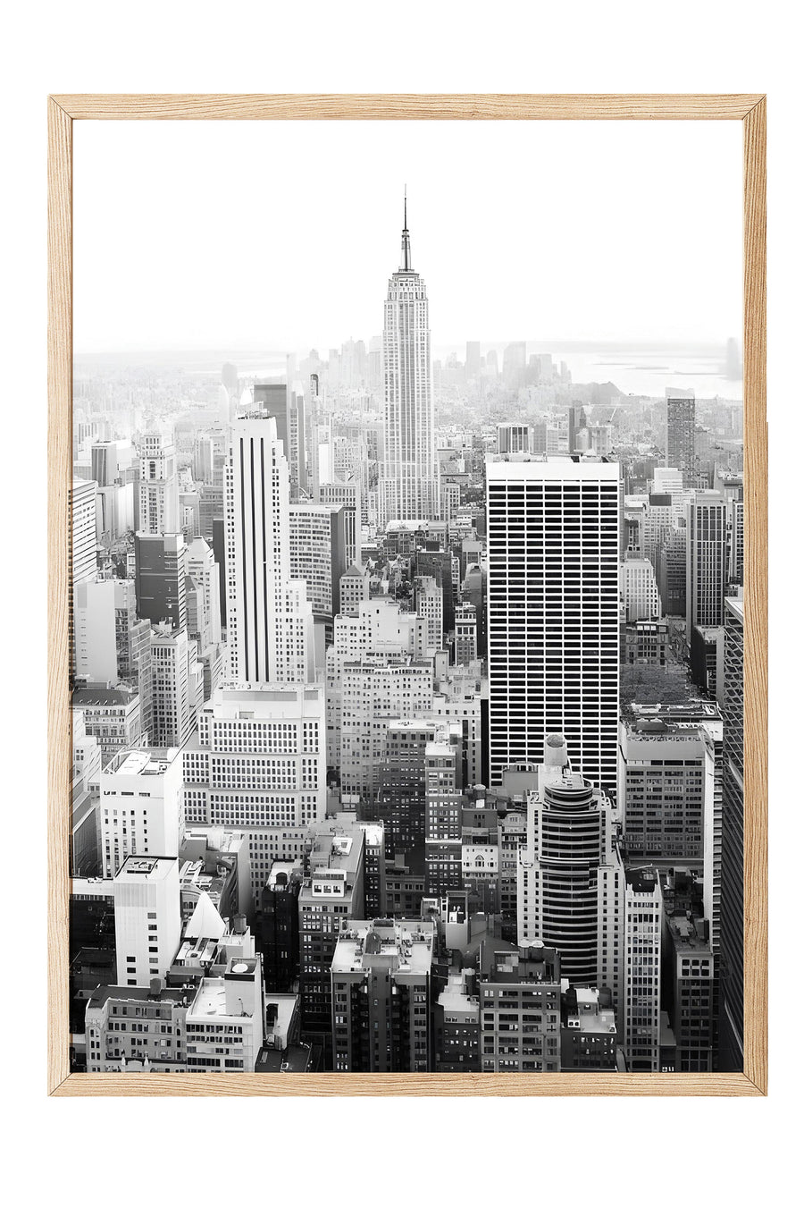 New York City Çerçeveli Tablo, Ahşap Çerçeve ve Poster, Dikey Duvar Tablosu Comfort Serisi NO:108304
