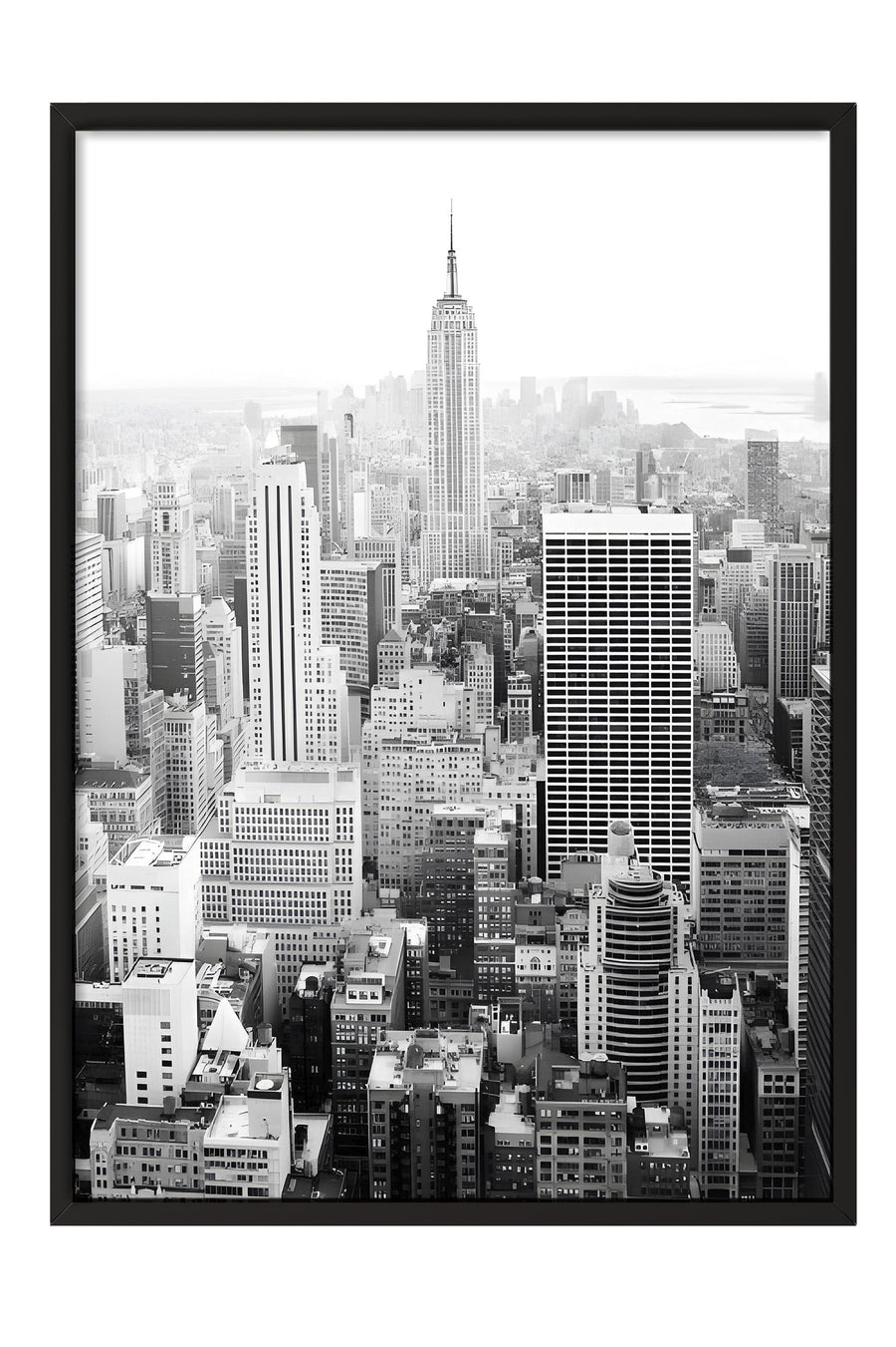 New York City Çerçeveli Tablo, Siyah Çerçeve ve Poster, Dikey Duvar Tablosu Comfort Serisi NO:108304