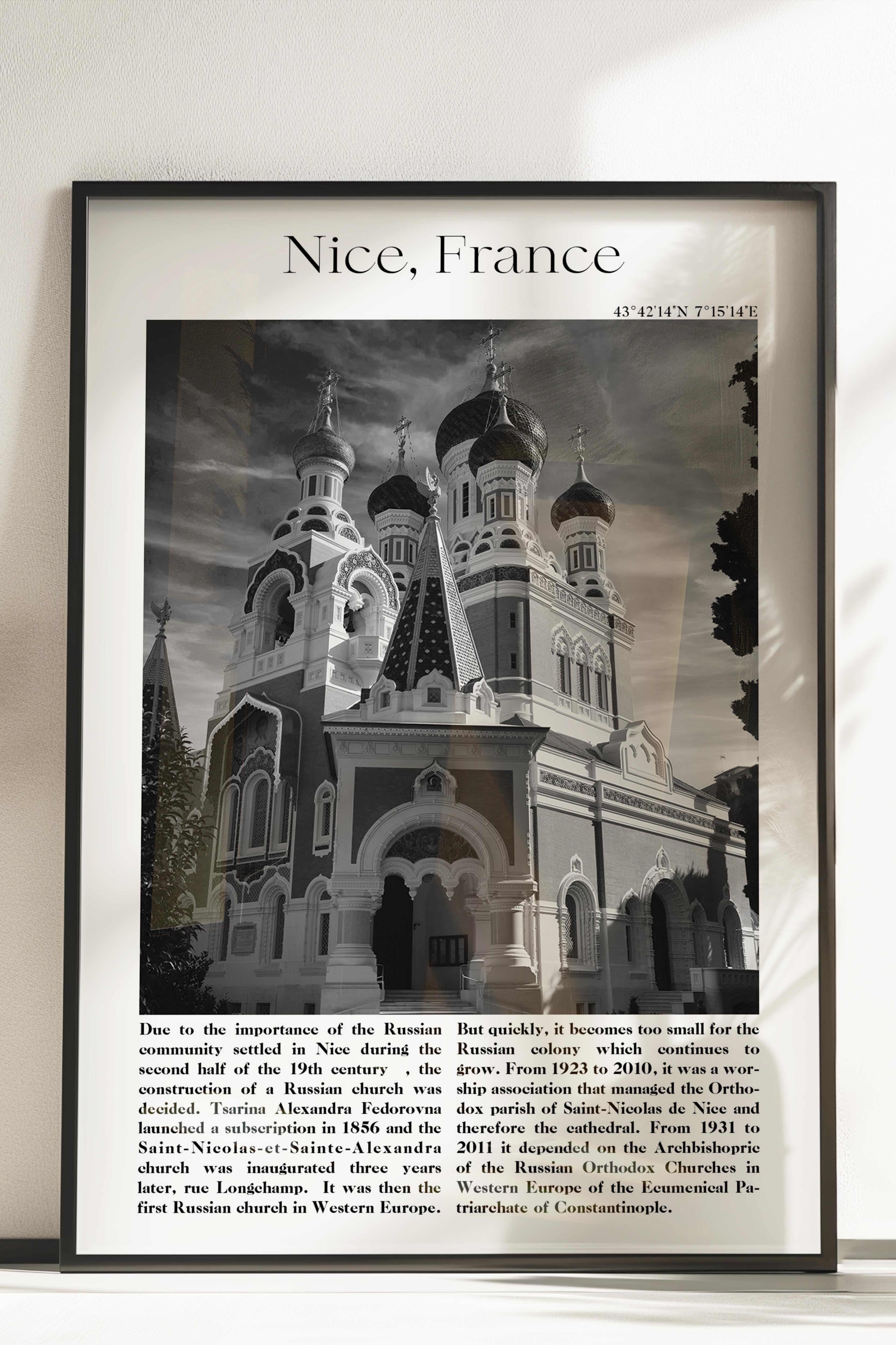 Nice - Fransa, Şehir Temalı Poster, Çerçevesiz Duvar Posteri, NO:30029