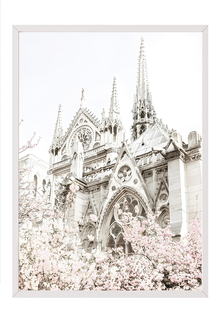 Çiçek Açan Katedral Comfort Serisi Poster – Beyaz Çerçeveli Tablo