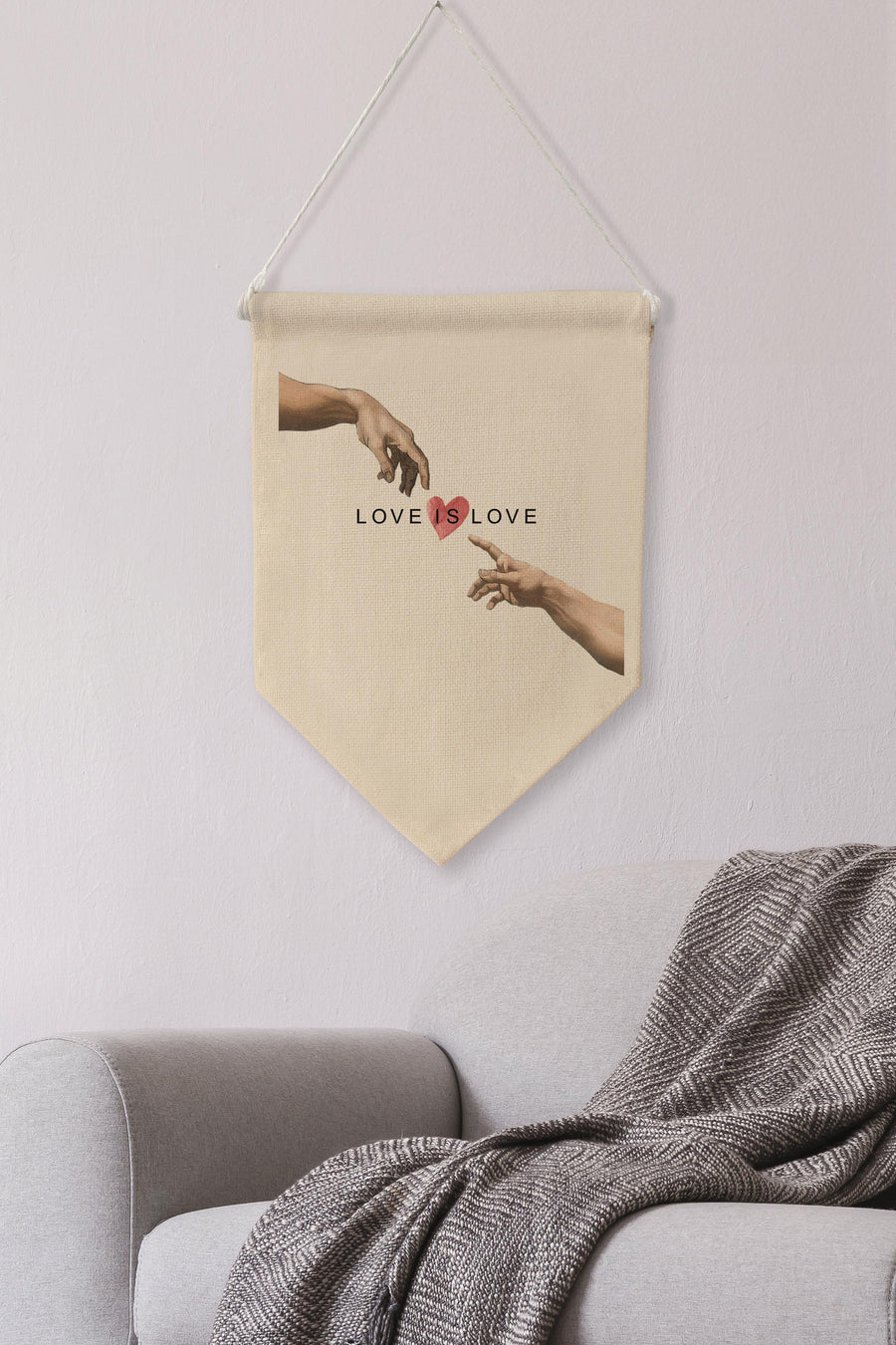 Ofis Duvar Dekoru, Pinterest Oda Dekoru, Love is Love, Kanvas Flama Askılı Duvar Örtüsü NO:428