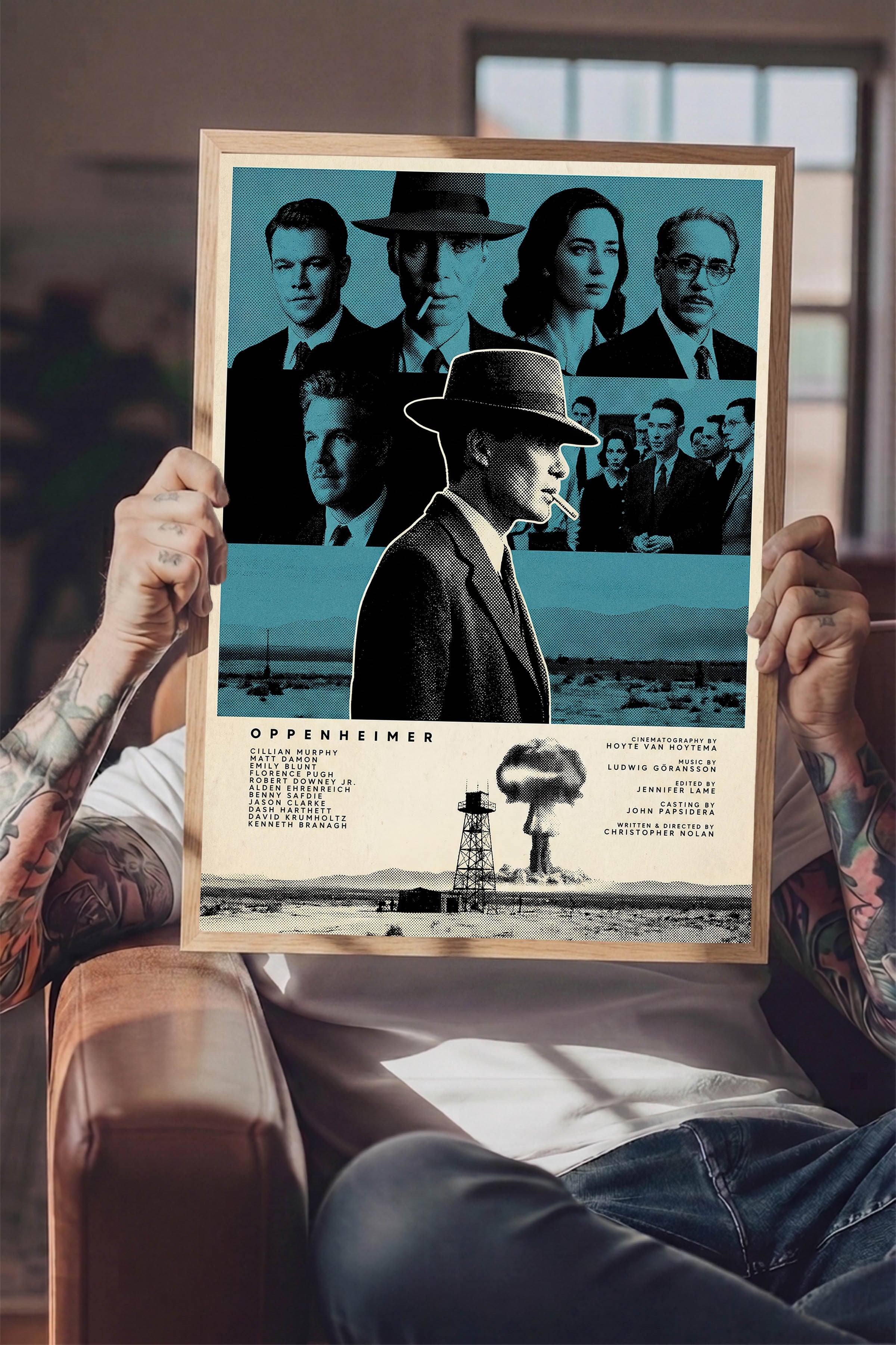Oppenheimer Ahşap Çerçeveli Poster, Sinema ve Dizi Tablo, Film Dizi Afişleri NO:112813