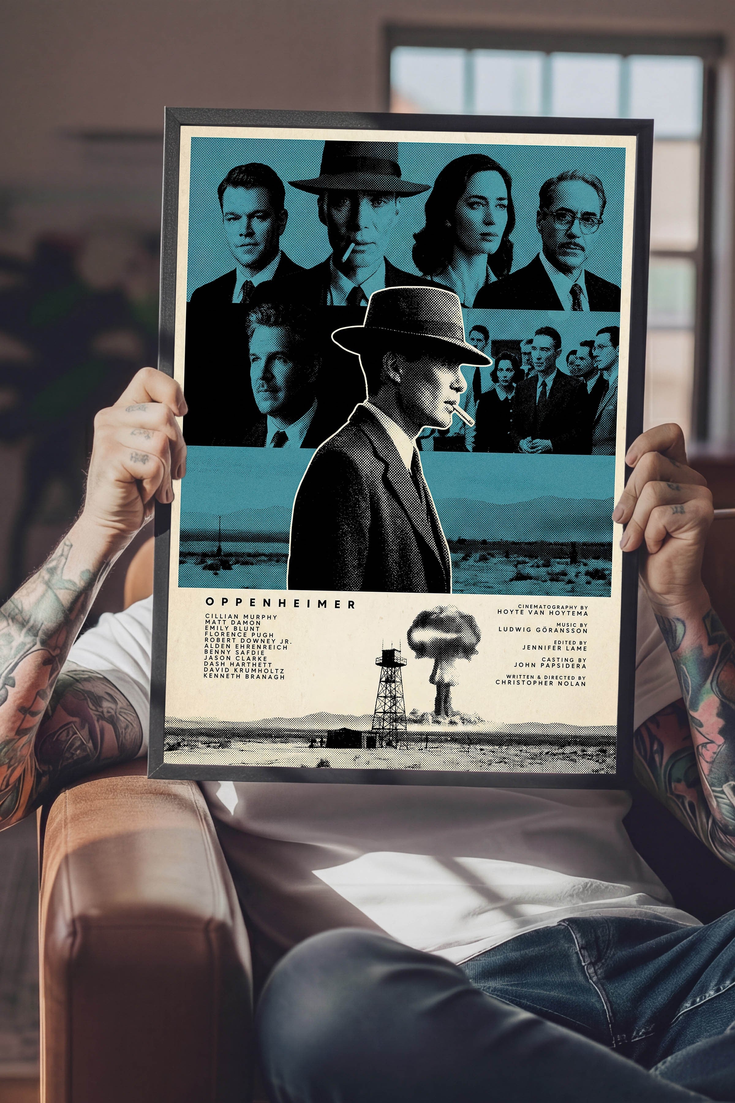 Oppenheimer Siyah Çerçeveli Poster, Sinema ve Dizi Tablo, Film Dizi Afişleri NO:112813