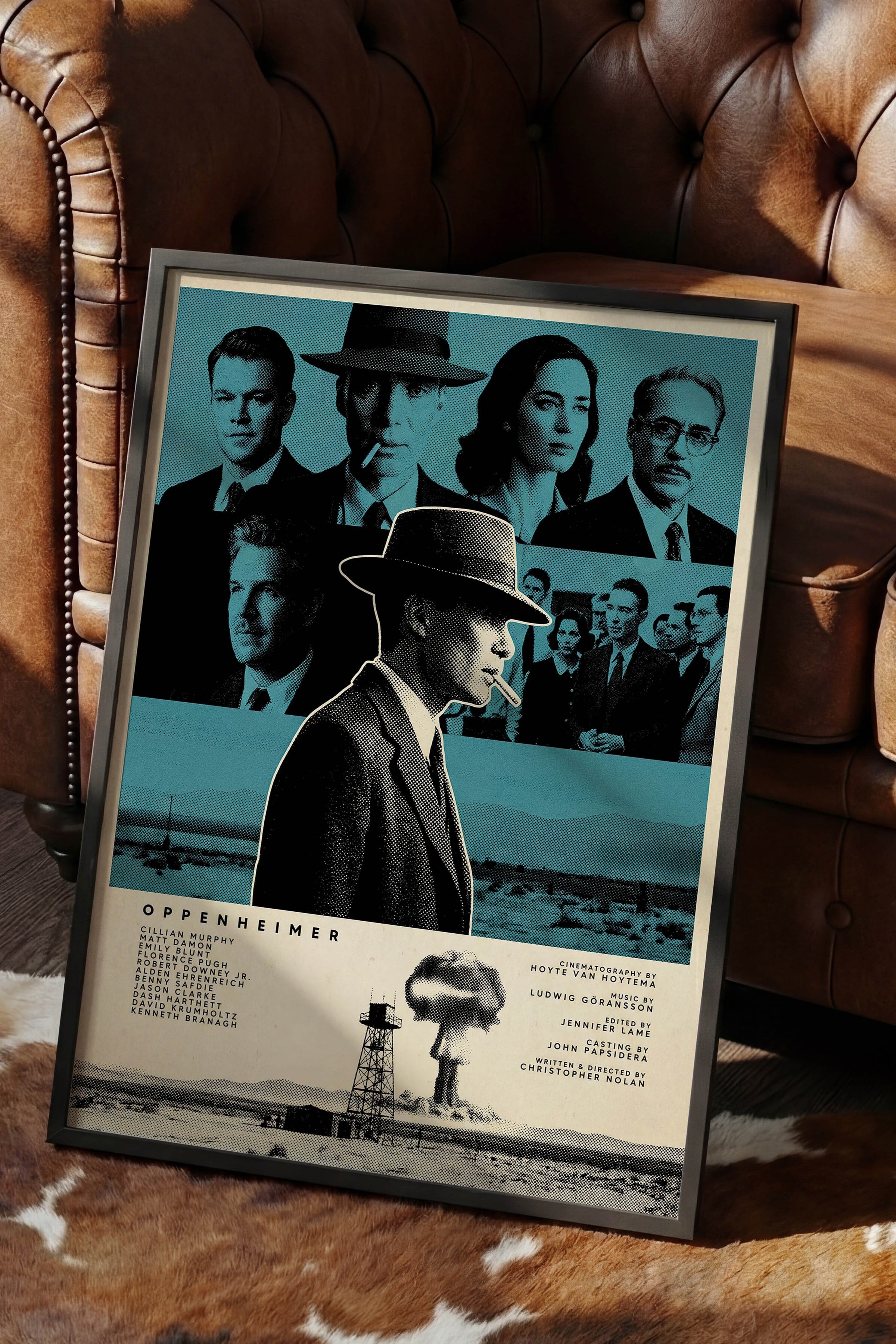 Oppenheimer Siyah Çerçeveli Poster, Sinema ve Dizi Tablo, Film Dizi Afişleri NO:112813