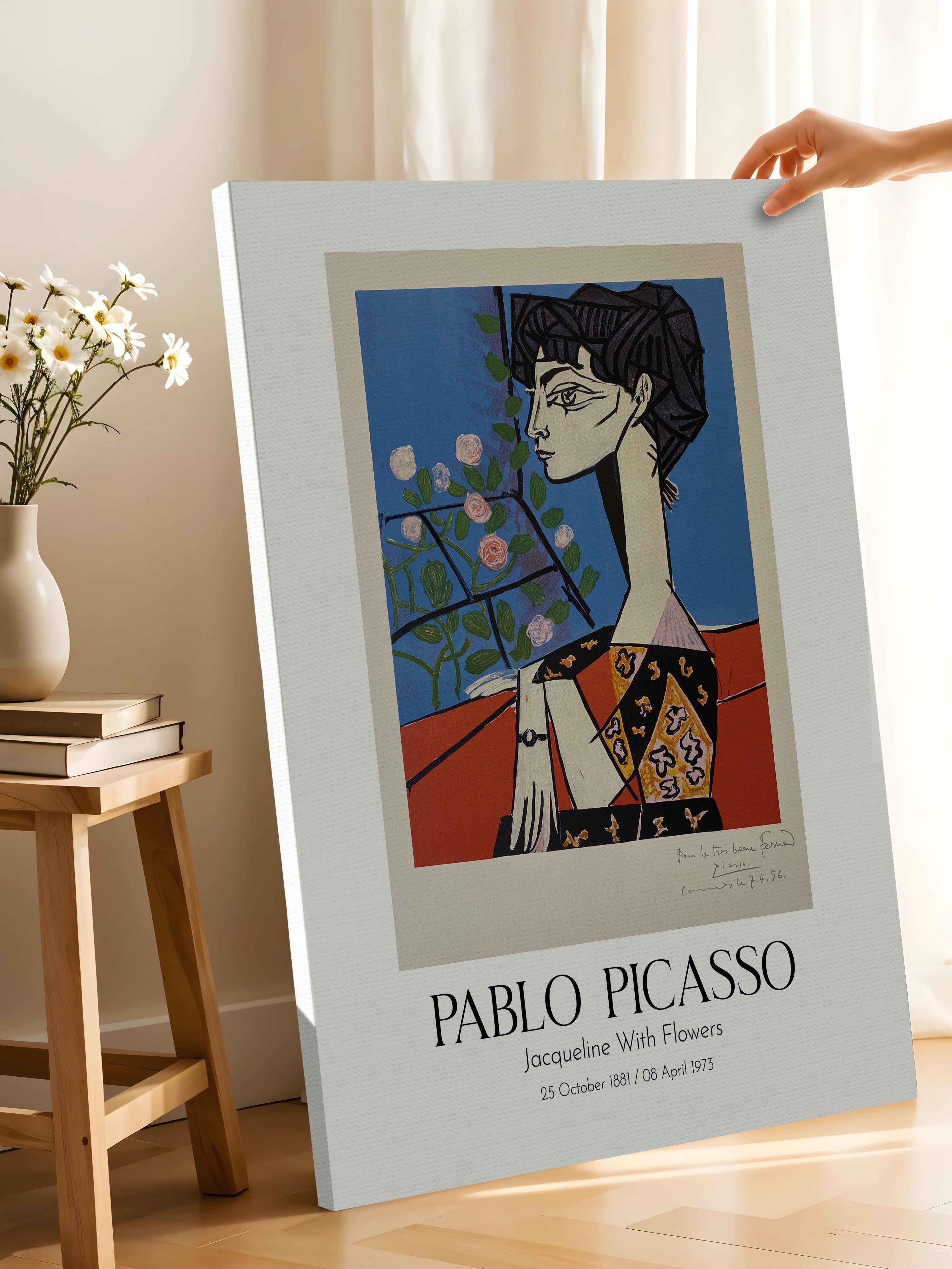 Pablo Picasso - Jacqueline With Flowers, Kanvas Tablo, Sanat Serisi NO:112497