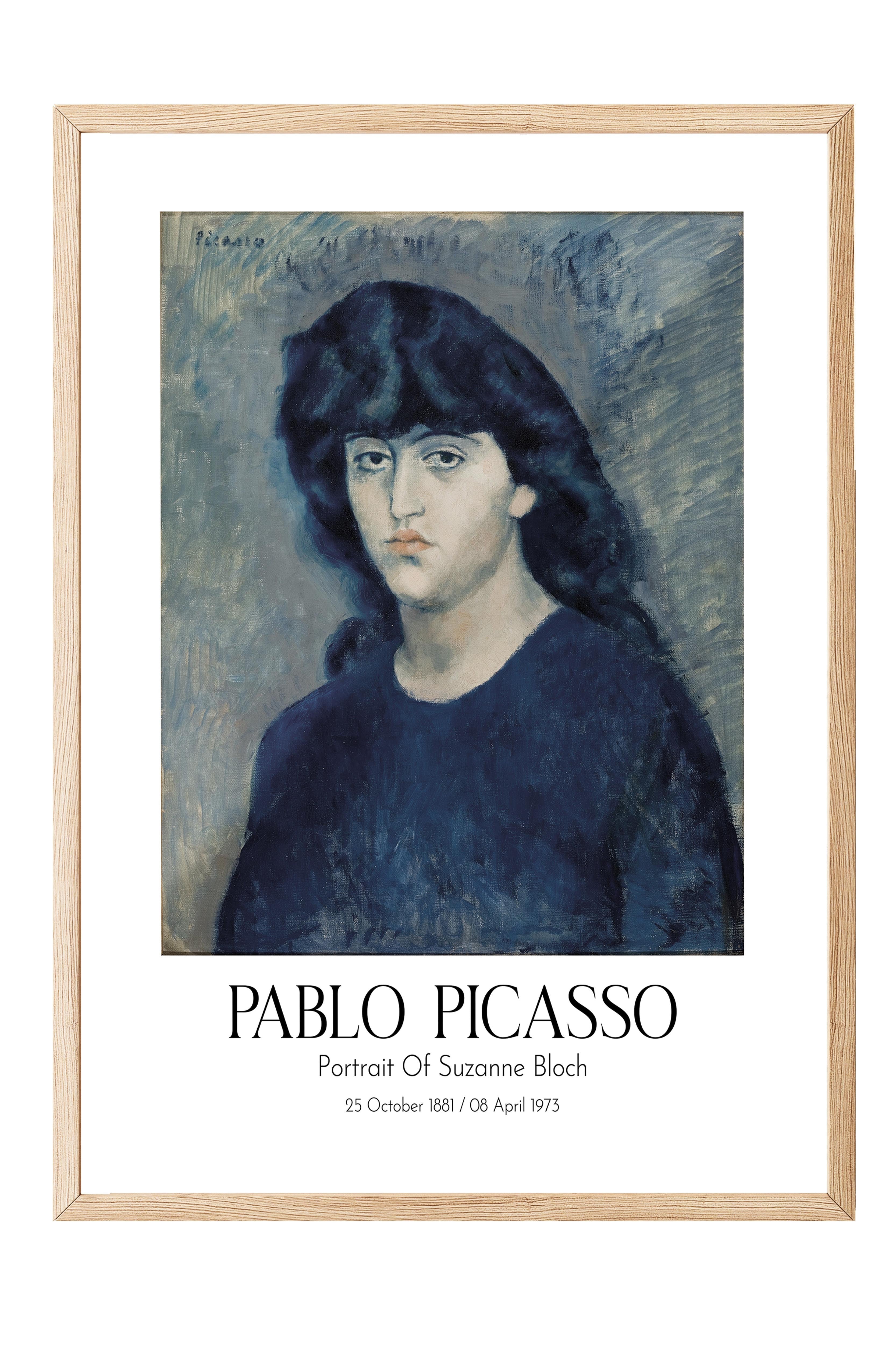 Pablo Picasso - Portrait Of Suzanne Bloch, Ahşap Çerçeveli Tablo, Sanat Serisi NO:112499