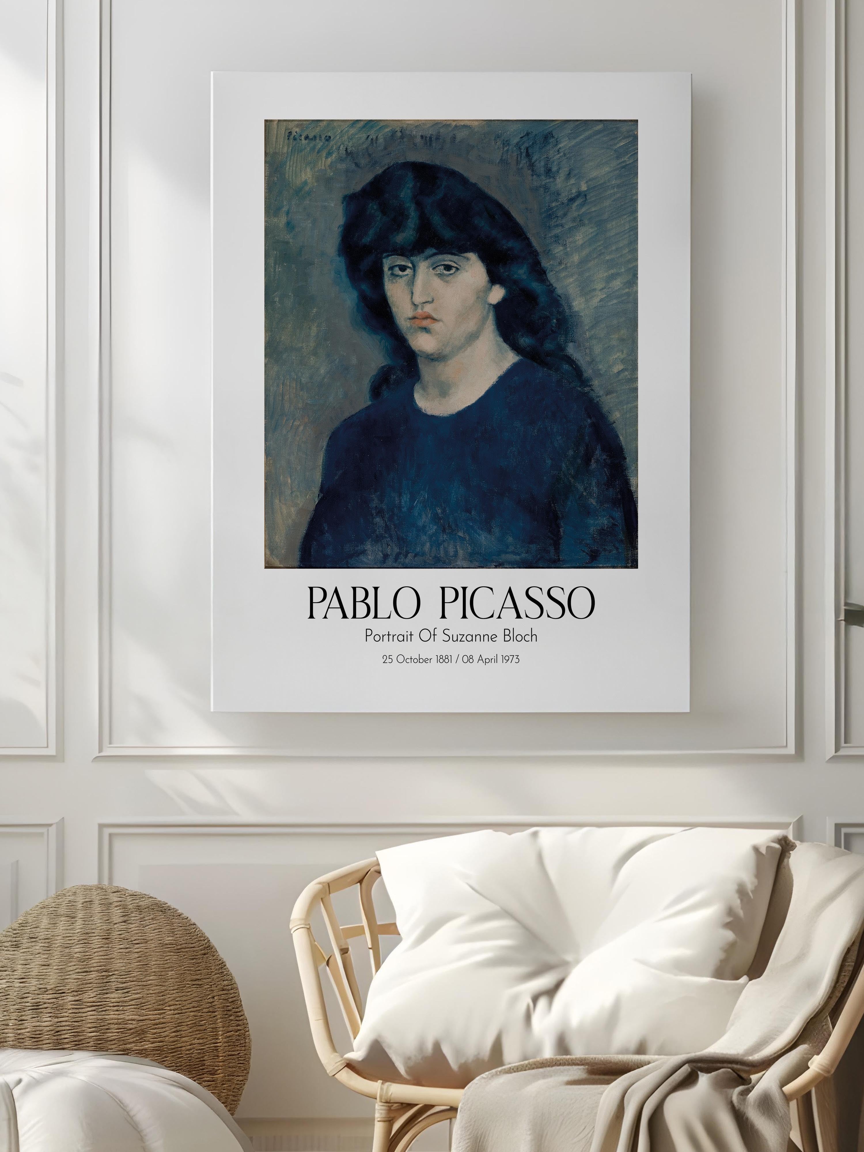 Pablo Picasso - Portrait Of Suzanne Bloch, Kanvas Tablo, Sanat Serisi NO:112499