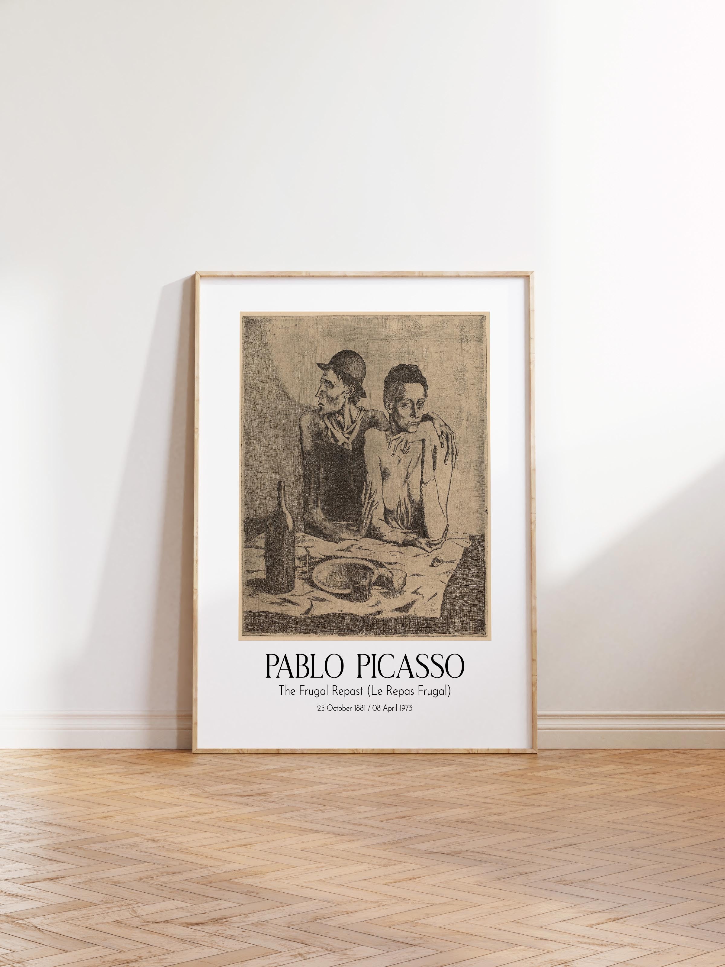 Pablo Picasso - The Frugal Repast (Le Repas Frugal), Ahşap Çerçeveli Tablo, Sanat Serisi NO:112500