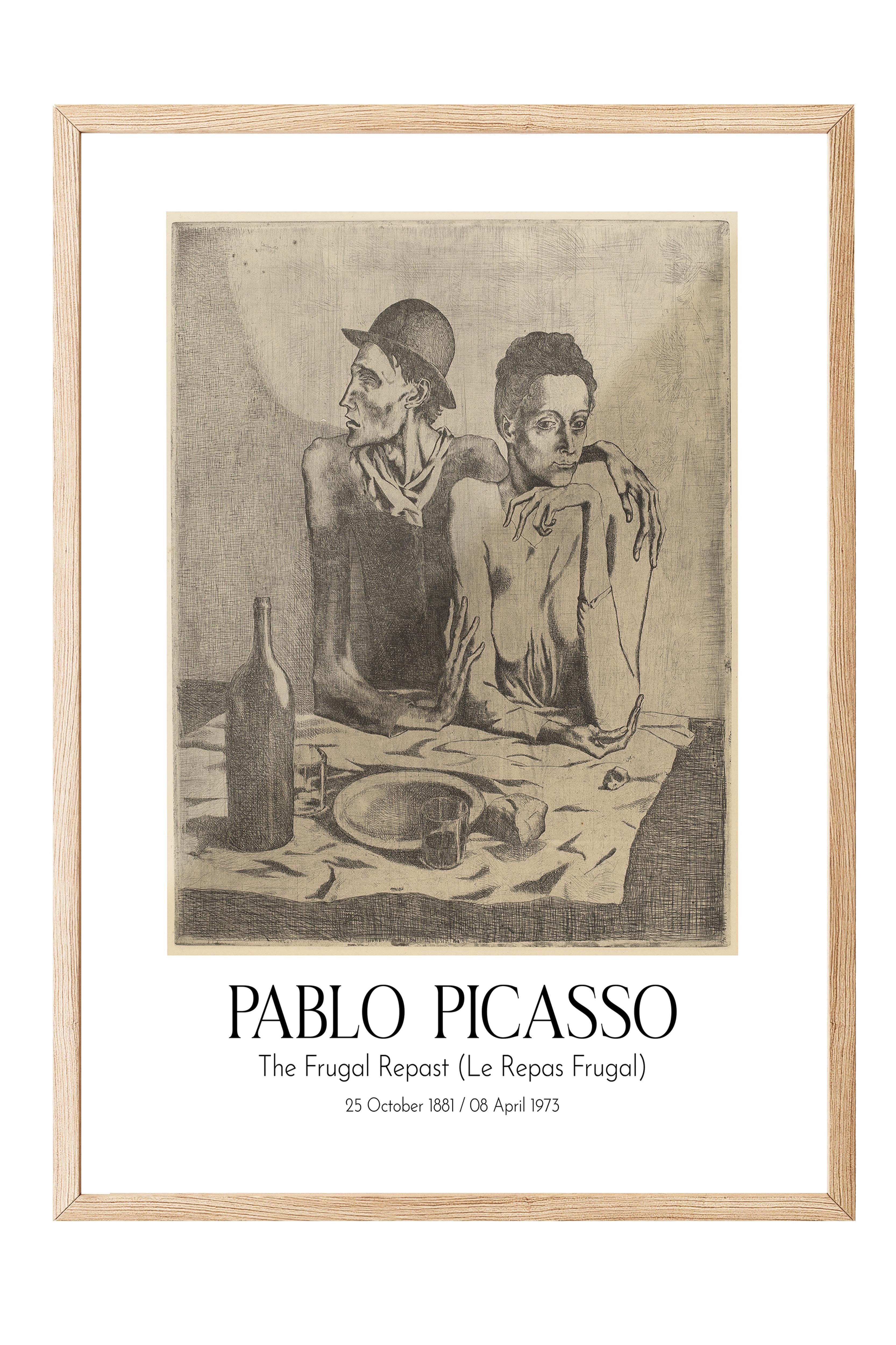 Pablo Picasso - The Frugal Repast (Le Repas Frugal), Ahşap Çerçeveli Tablo, Sanat Serisi NO:112500