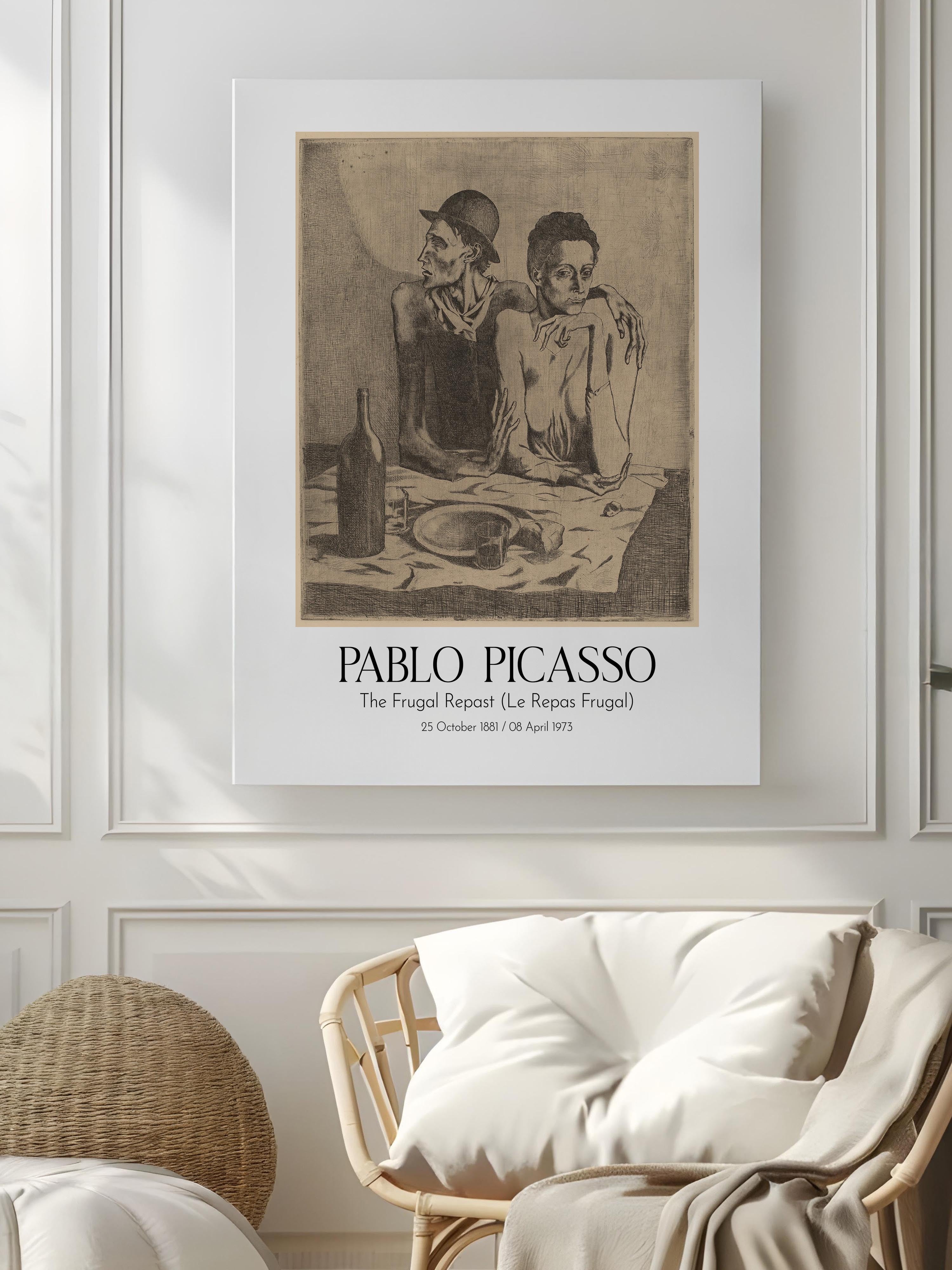 Pablo Picasso - The Frugal Repast (Le Repas Frugal), Kanvas Tablo, Sanat Serisi NO:112500