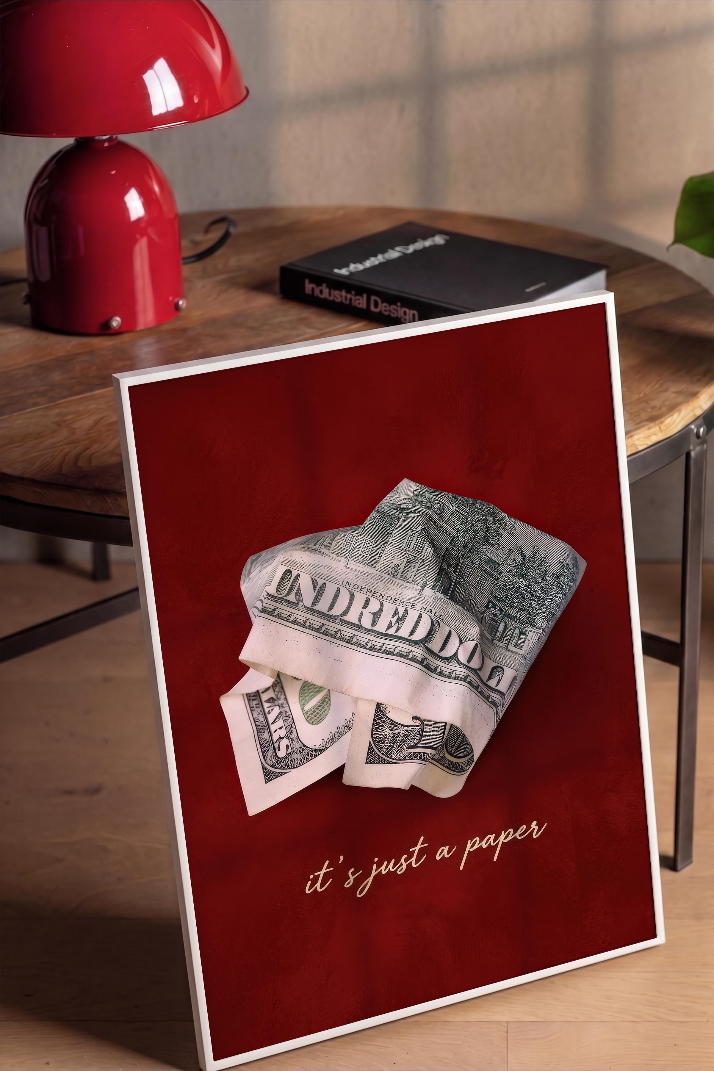 Para ve Söz Posteri, Beyaz Çerçeveli Poster, Old Money Serisi, NO:113157