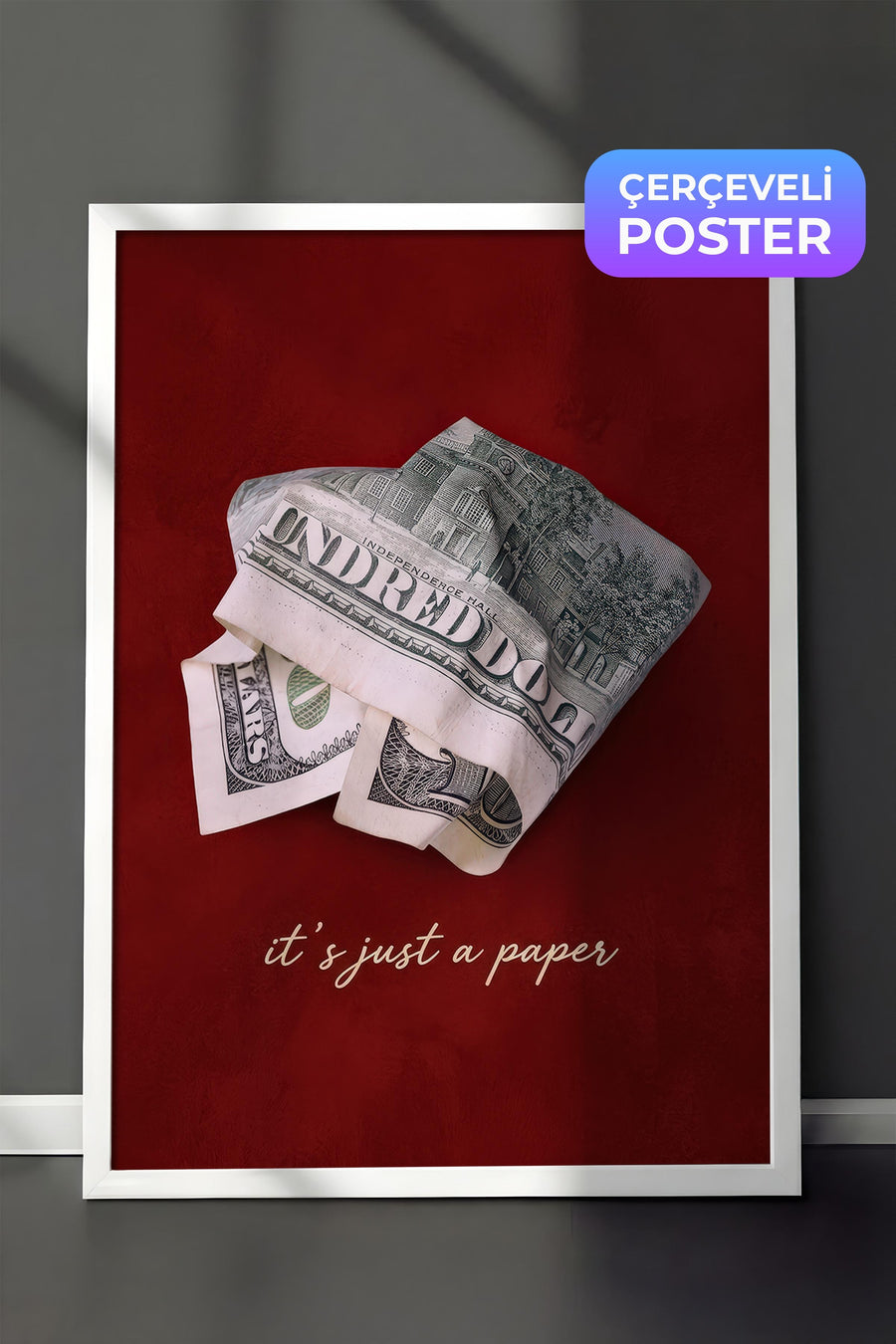 it's just a paper Old Money Tasarımlar Poster – Beyaz Çerçeveli Tablo