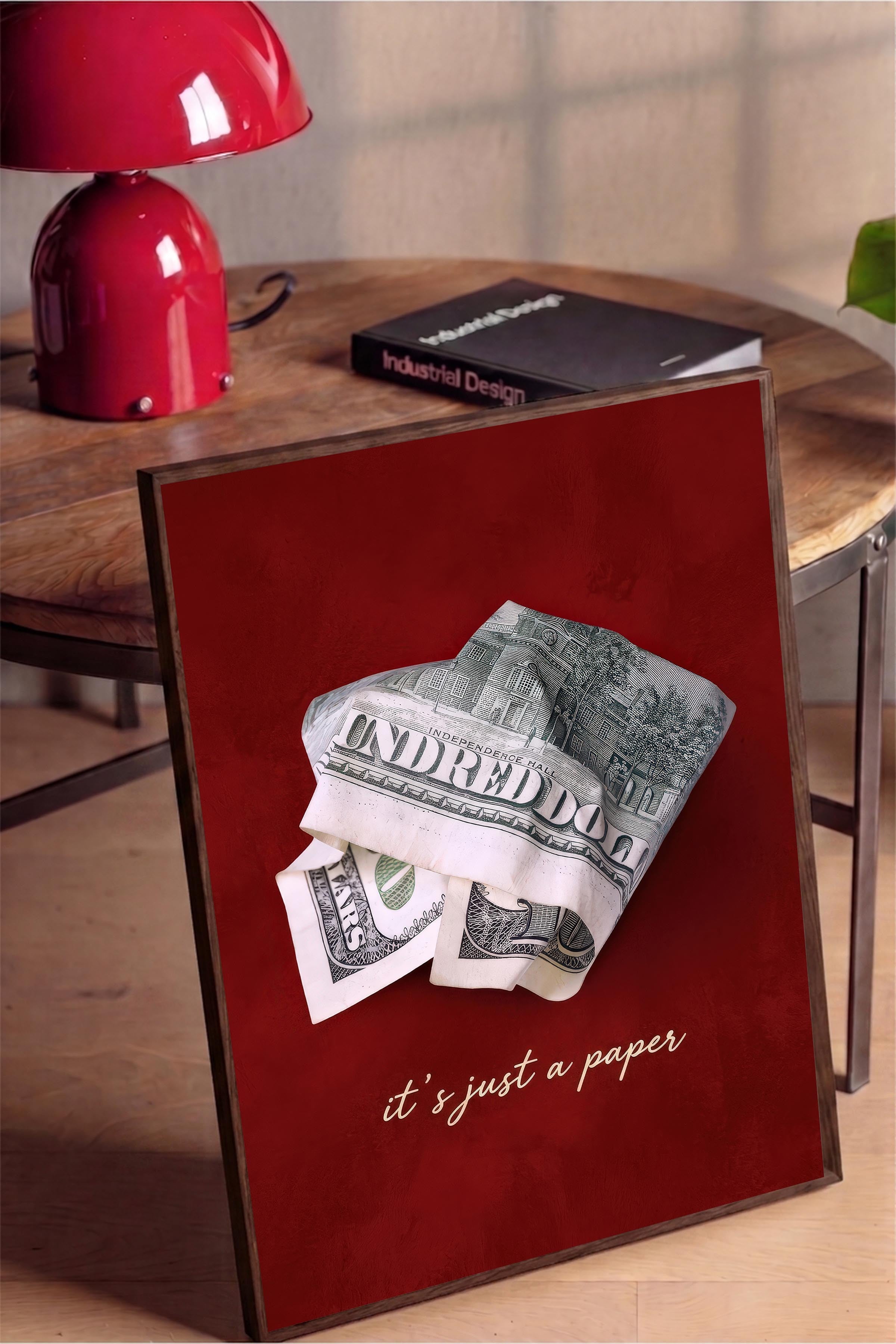 Para ve Söz Posteri, Kahverengi Çerçeveli Poster, Old Money Serisi, NO:113157