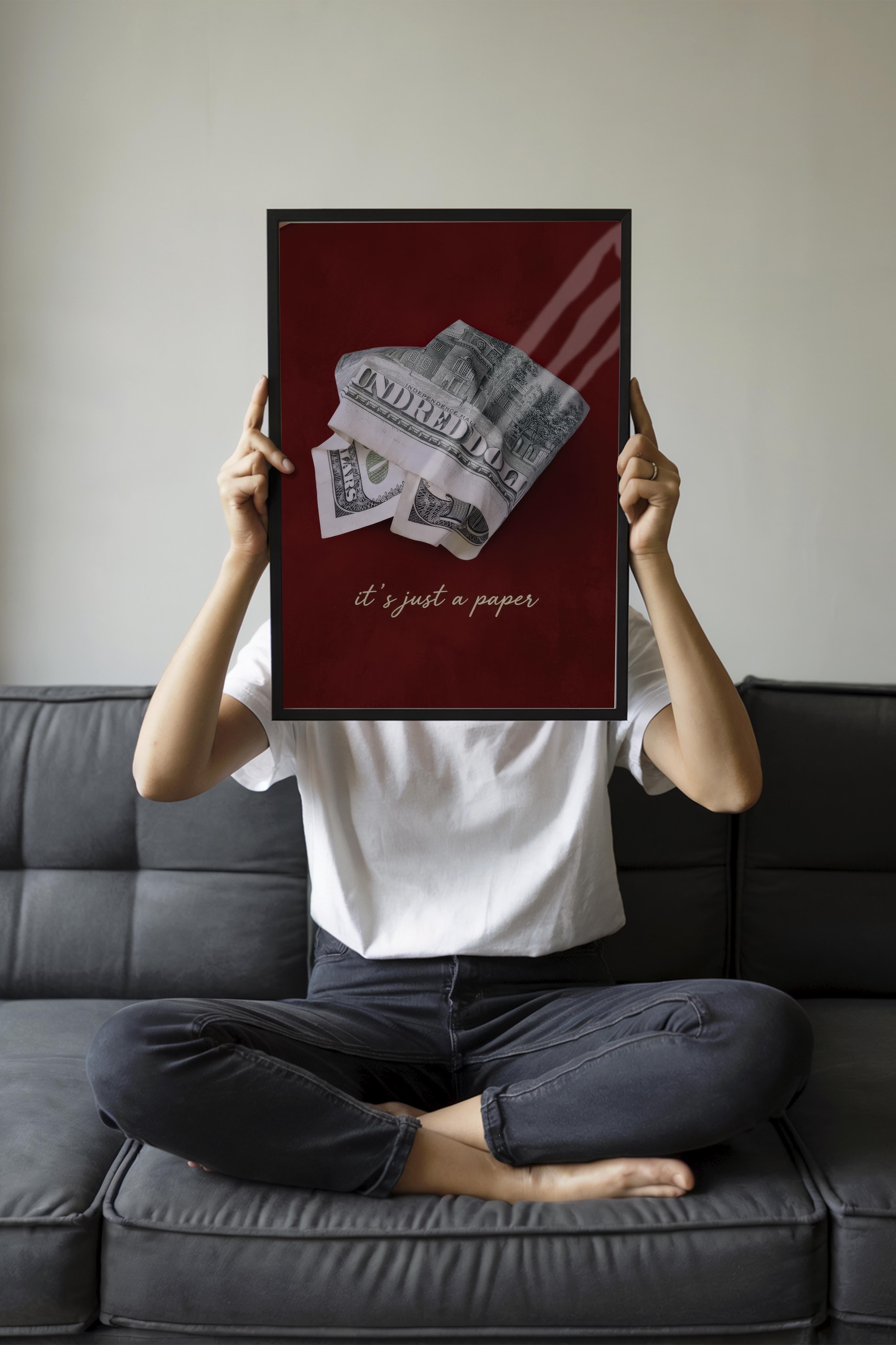 Para ve Söz Posteri, Siyah Çerçeveli Poster, Old Money Serisi, NO:113157