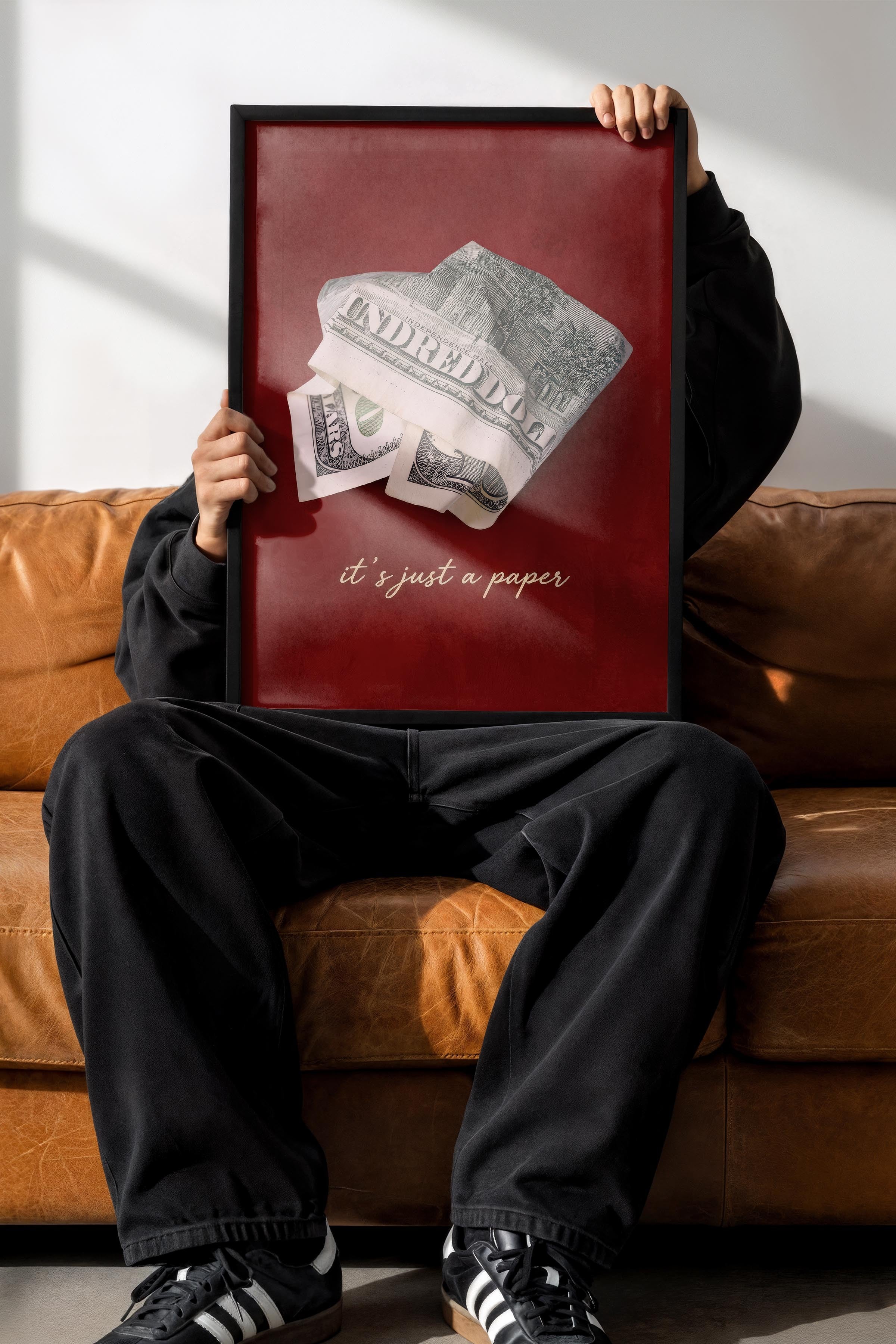 Para ve Söz Posteri, Siyah Çerçeveli Poster, Old Money Serisi, NO:113157