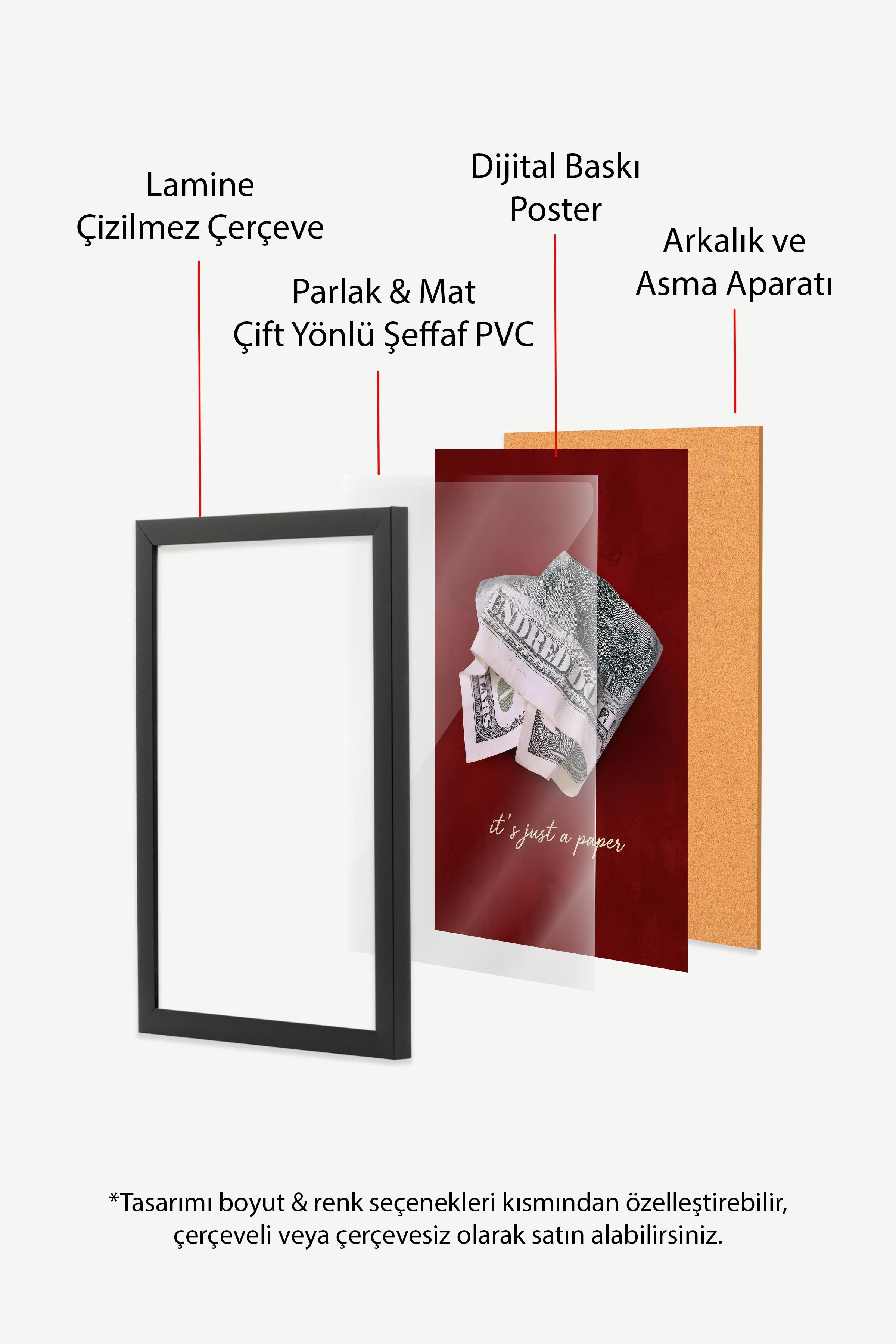 Para ve Söz Posteri, Siyah Çerçeveli Poster, Old Money Serisi, NO:113157