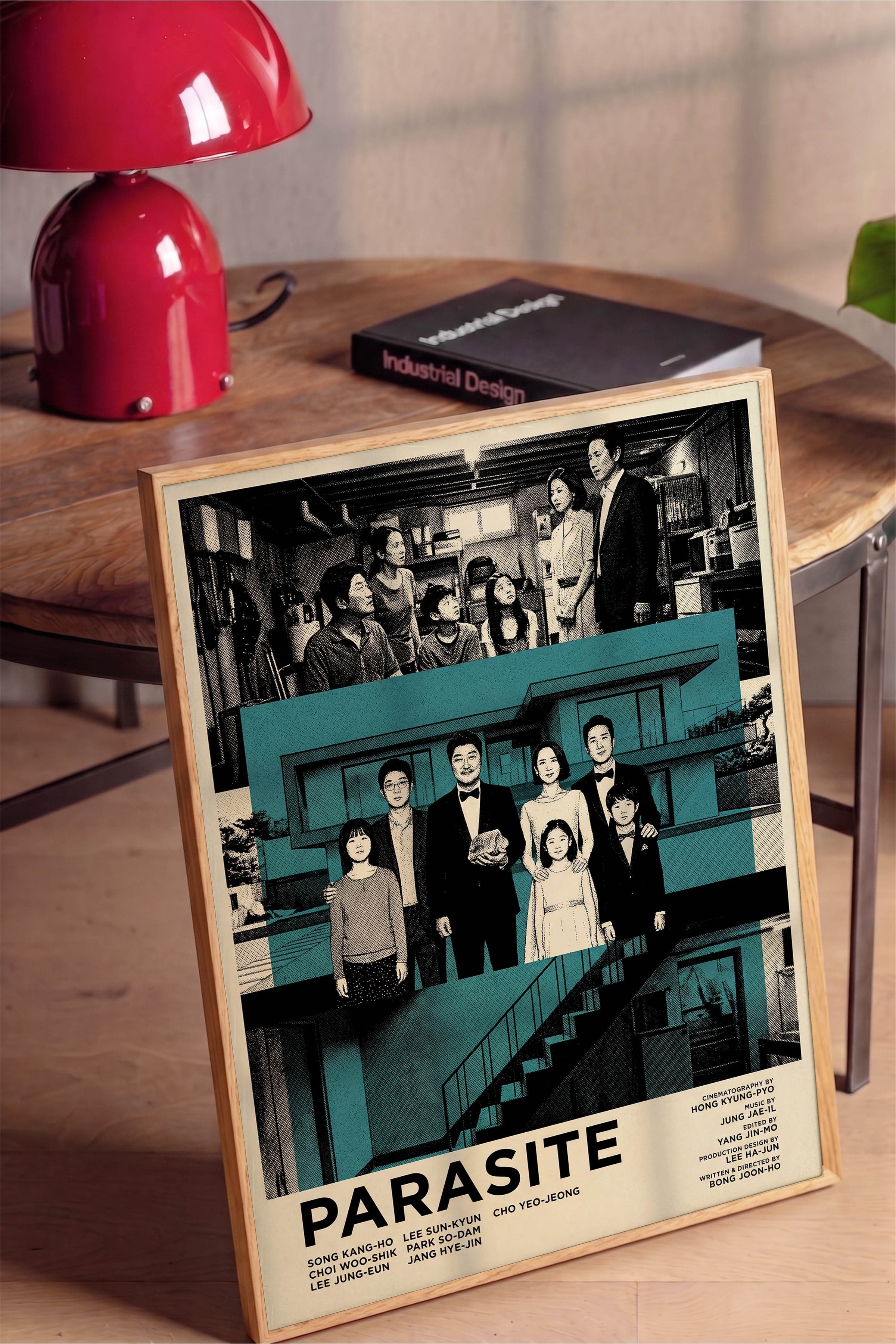 Parasite Ahşap Çerçeveli Poster, Sinema ve Dizi Tablo, Film Dizi Afişleri NO:112823