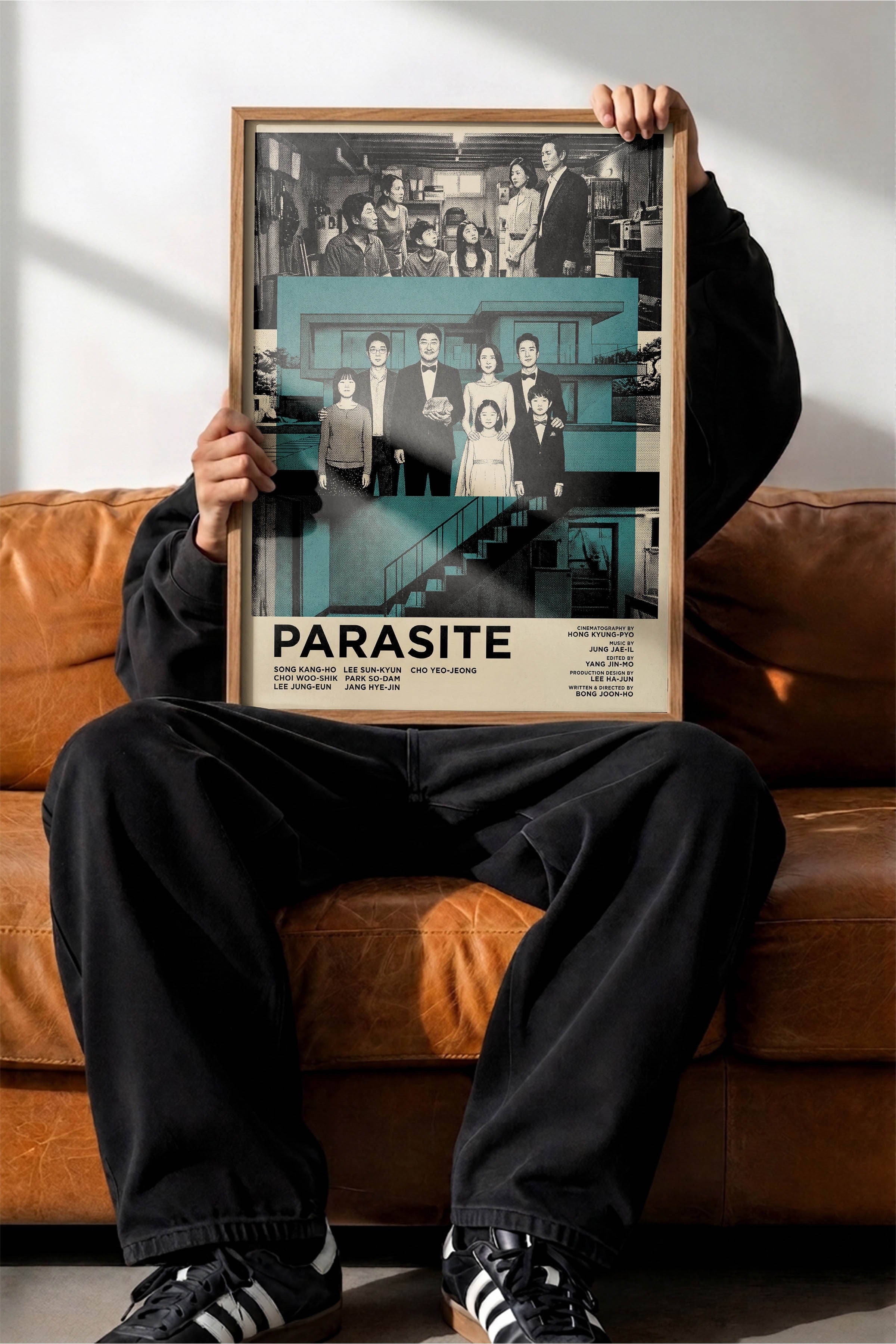 Parasite Ahşap Çerçeveli Poster, Sinema ve Dizi Tablo, Film Dizi Afişleri NO:112823