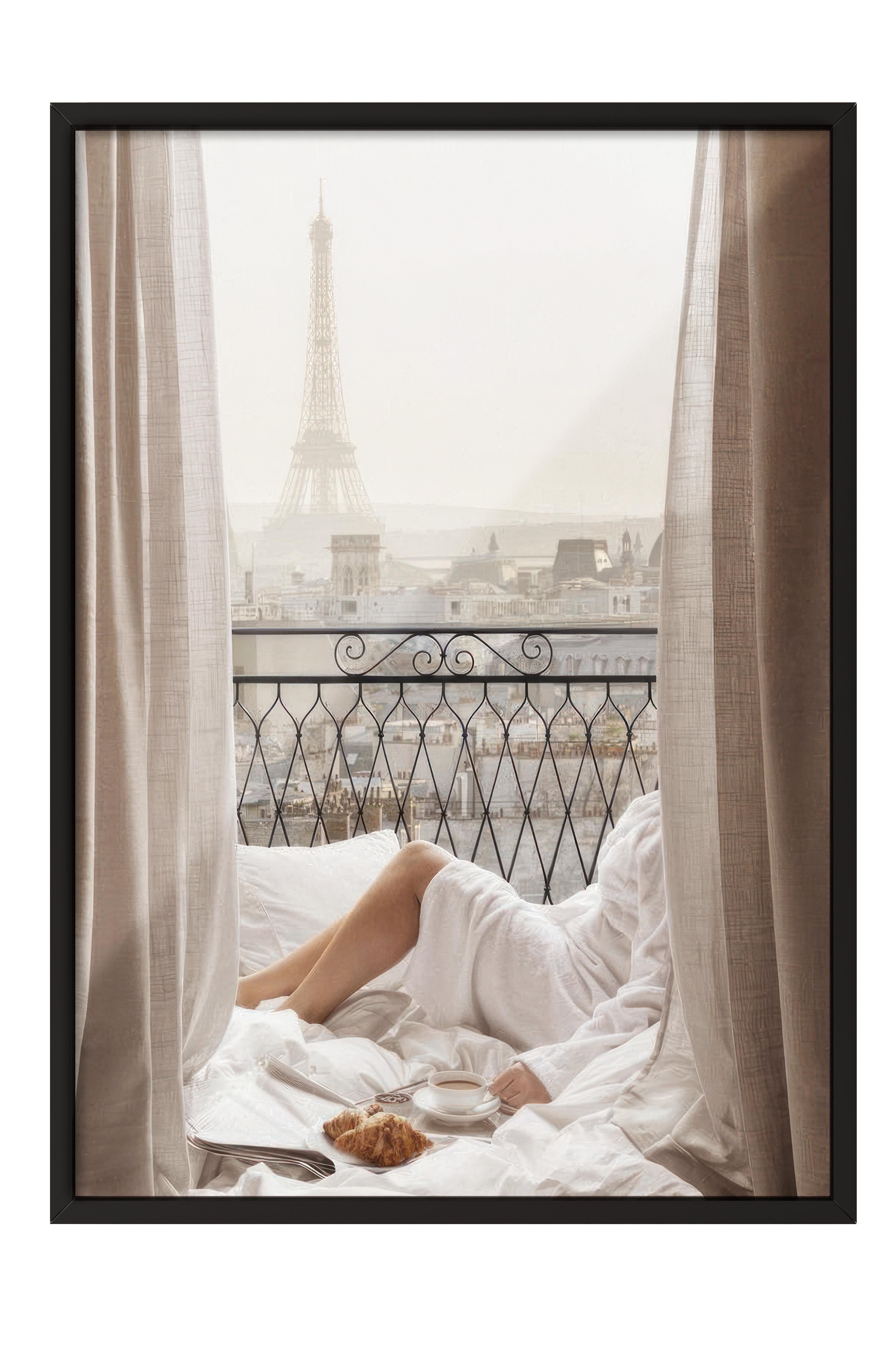 Paris Balcony Morning Siyah Çerçeveli Tablo, Duvar Tablosu Comfort Serisi NO:108429