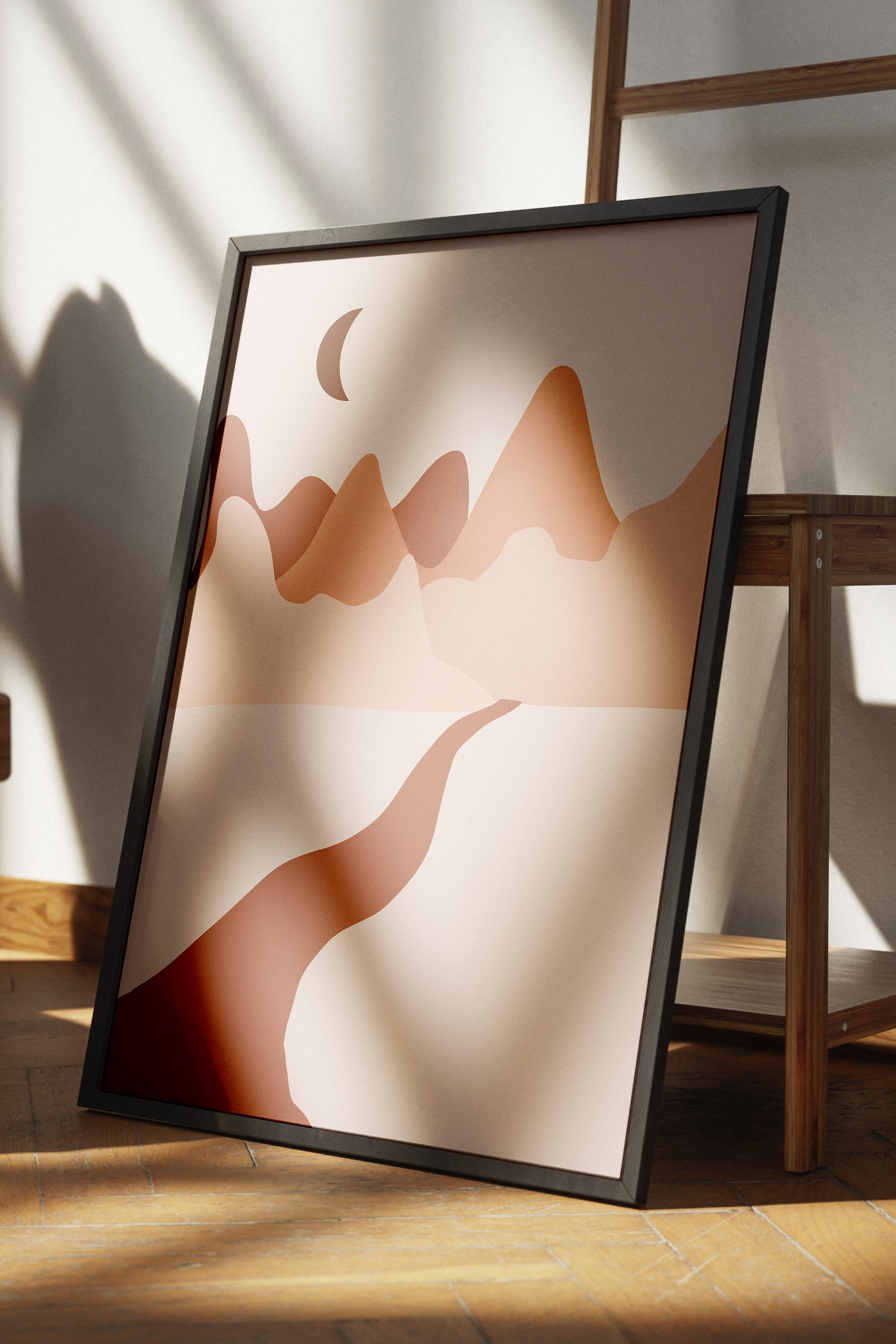 Pastel Boho Duvar Dekoru, Çerçevesiz Poster, Çerçevesiz Duvar Tablosu - Fine Art Kağıt ve HD Baskı