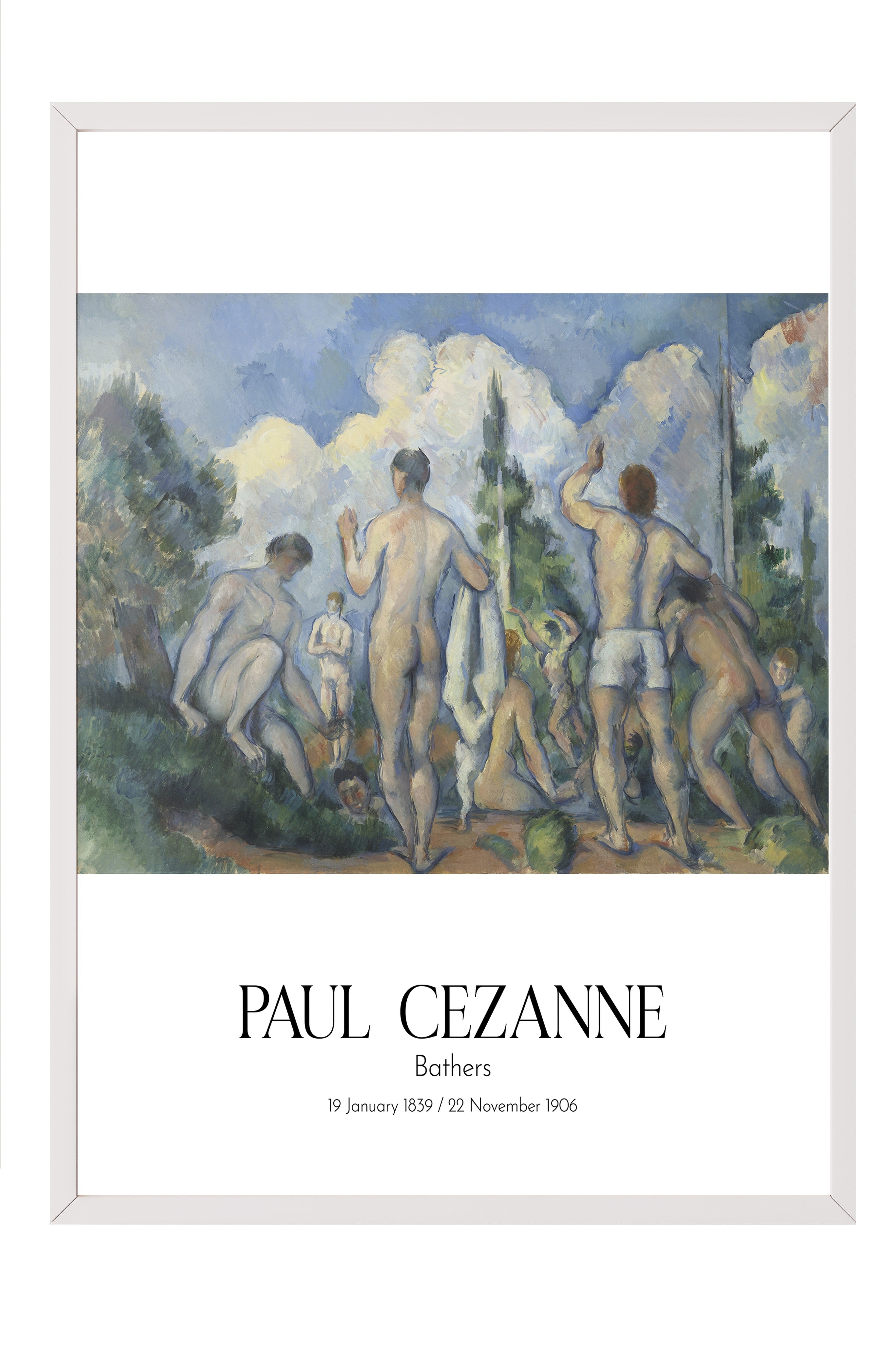 Paul Cezanne - Bathers, Beyaz Çerçeveli Tablo, Sanat Serisi NO:110452