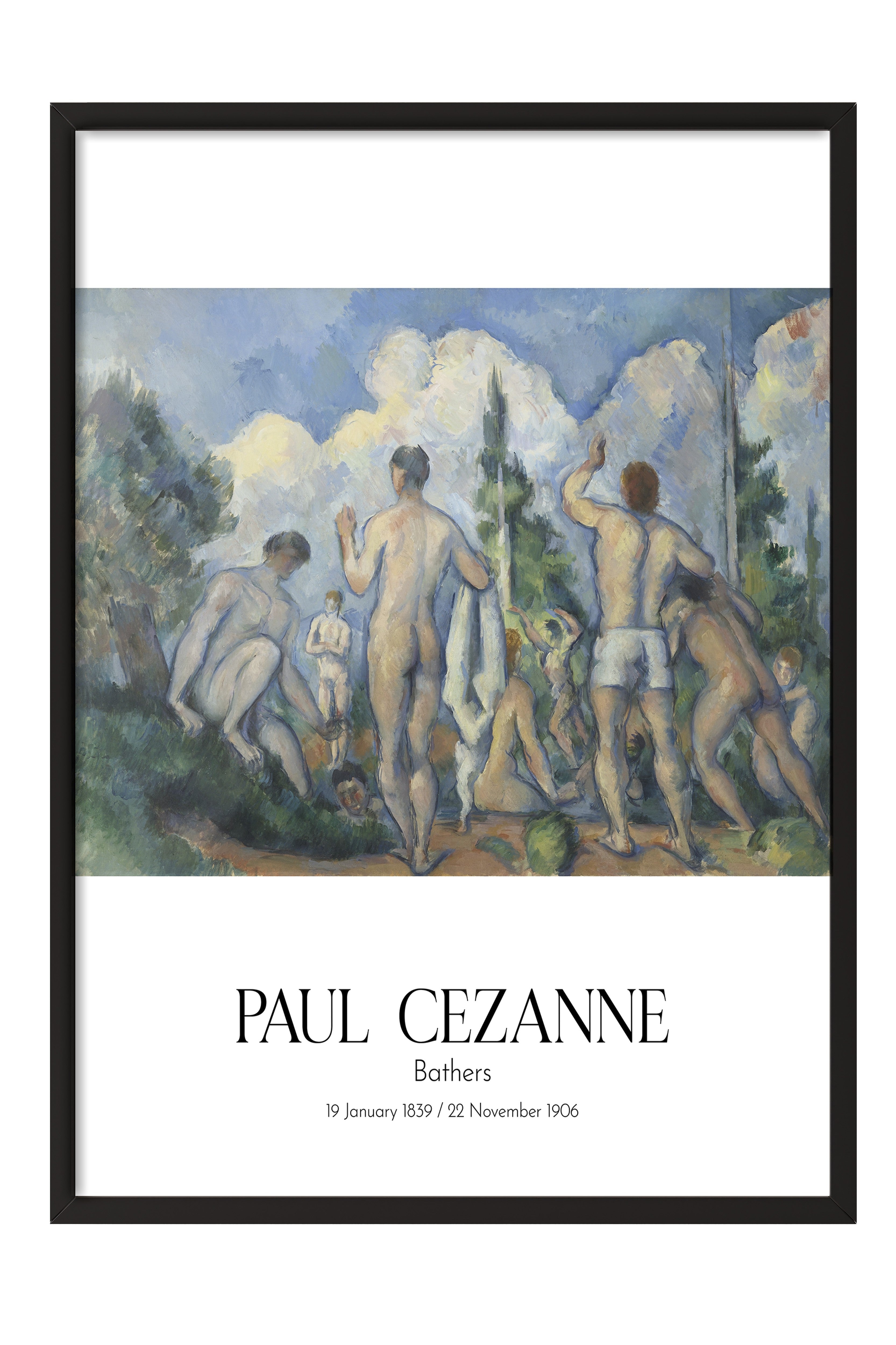 Paul Cezanne - Bathers, Siyah Çerçeveli Tablo, Sanat Serisi NO:110452