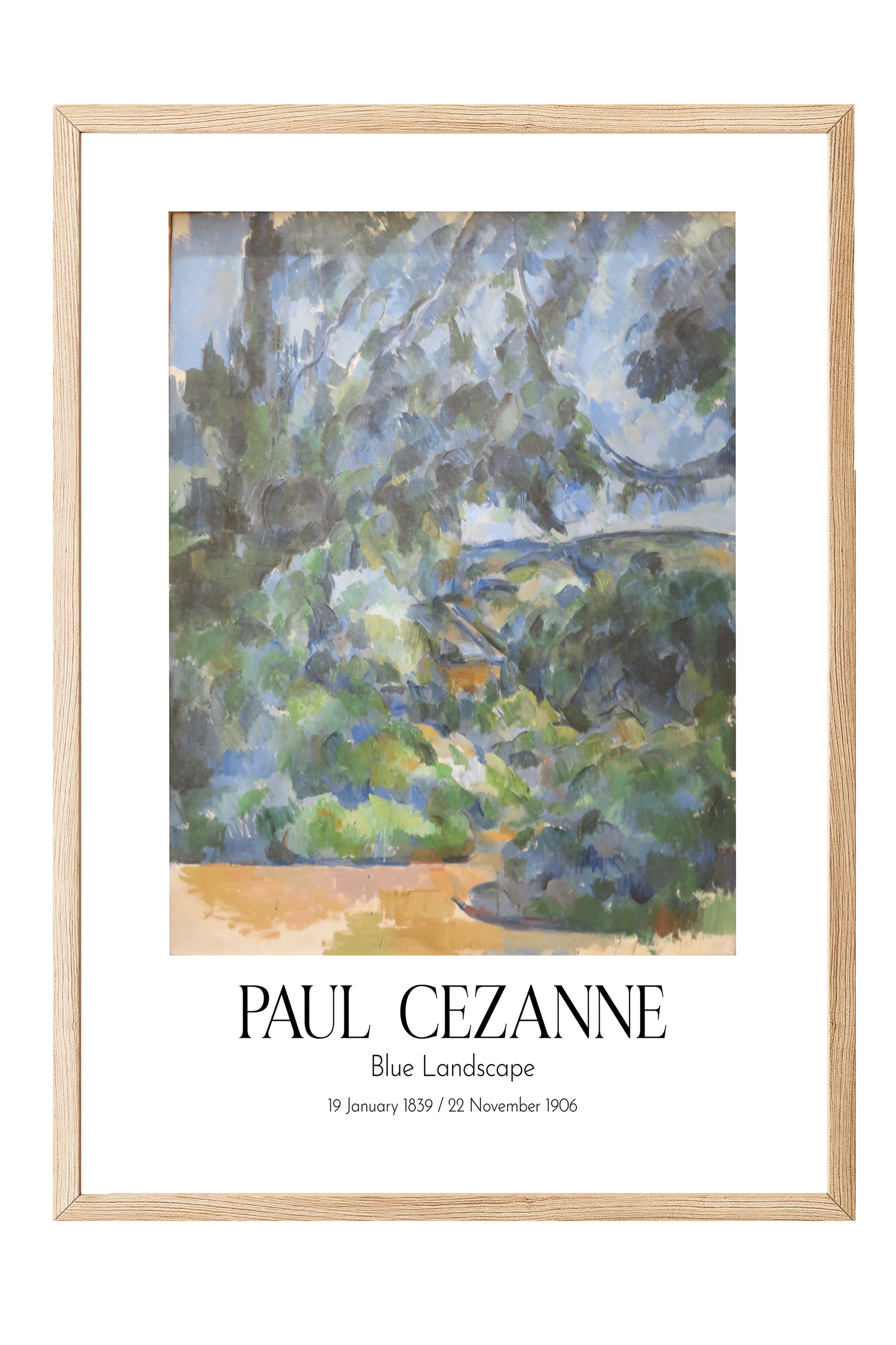 Paul Cezanne - Blue Landscape, Ahşap Çerçeveli Tablo, Sanat Serisi NO:110453