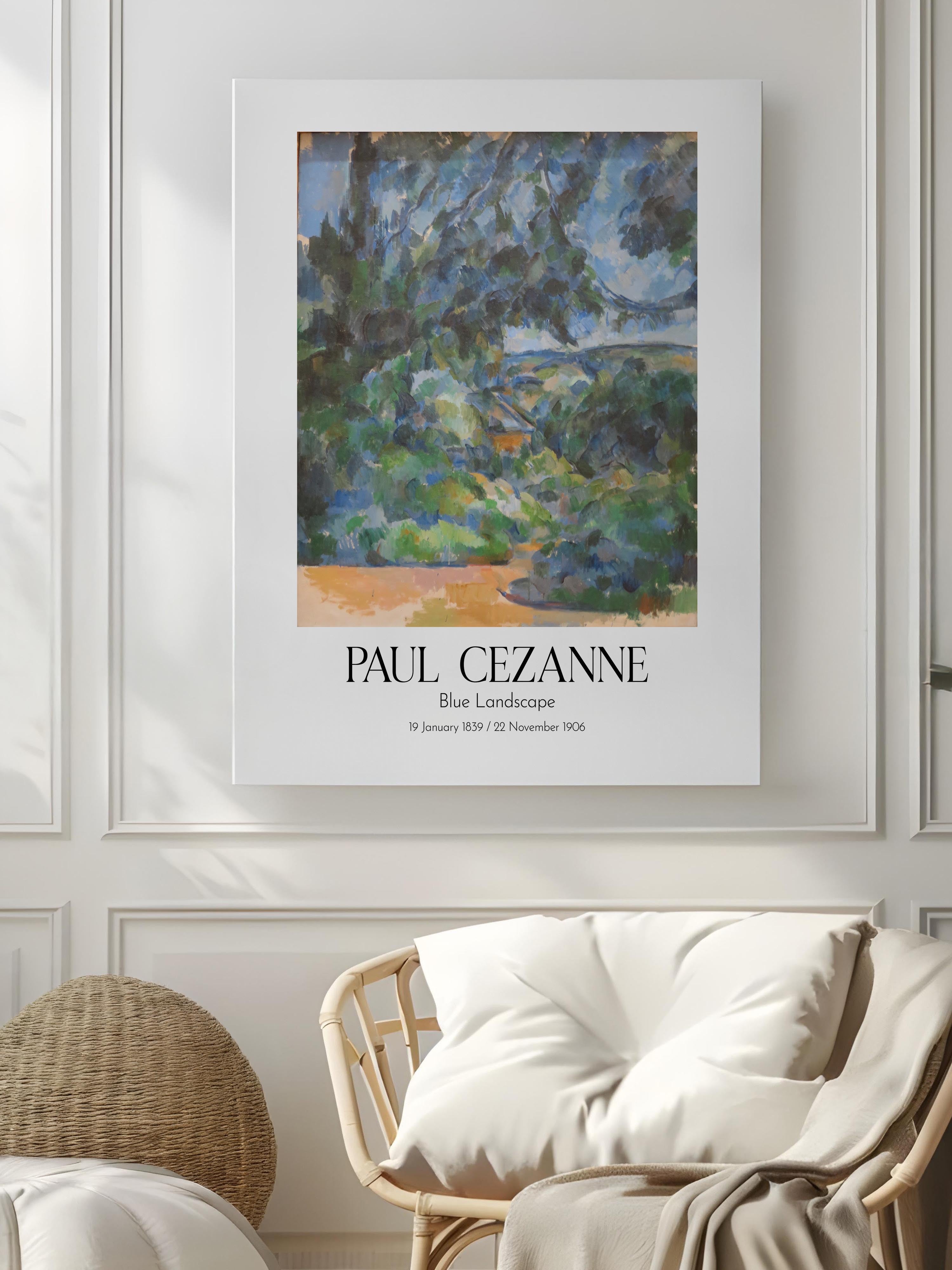 Paul Cezanne - Blue Landscape, Kanvas Tablo, Sanat Serisi NO:110453