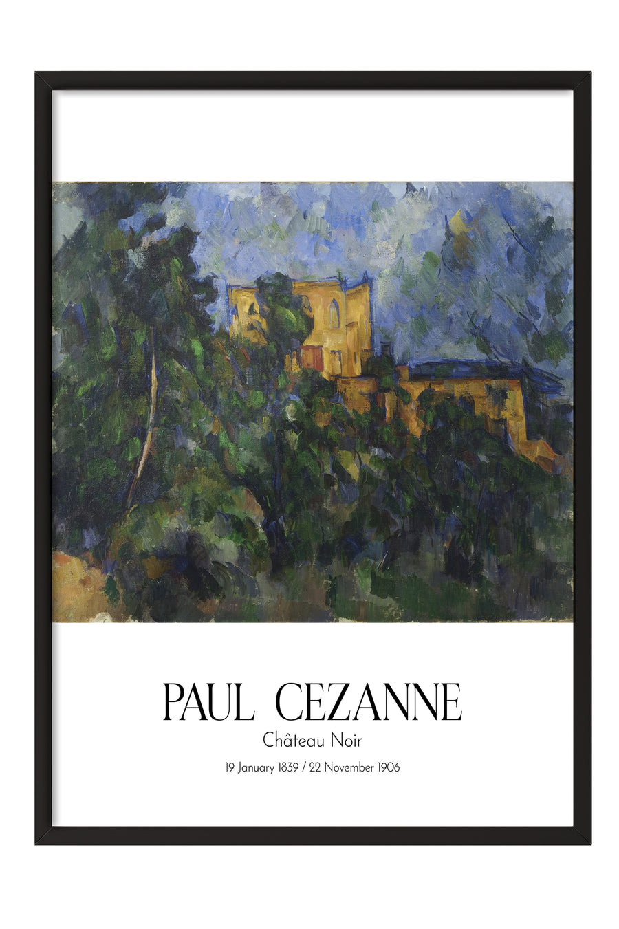 Paul Cezanne - Château Noir, Siyah Çerçeveli Tablo, Sanat Serisi NO:110454