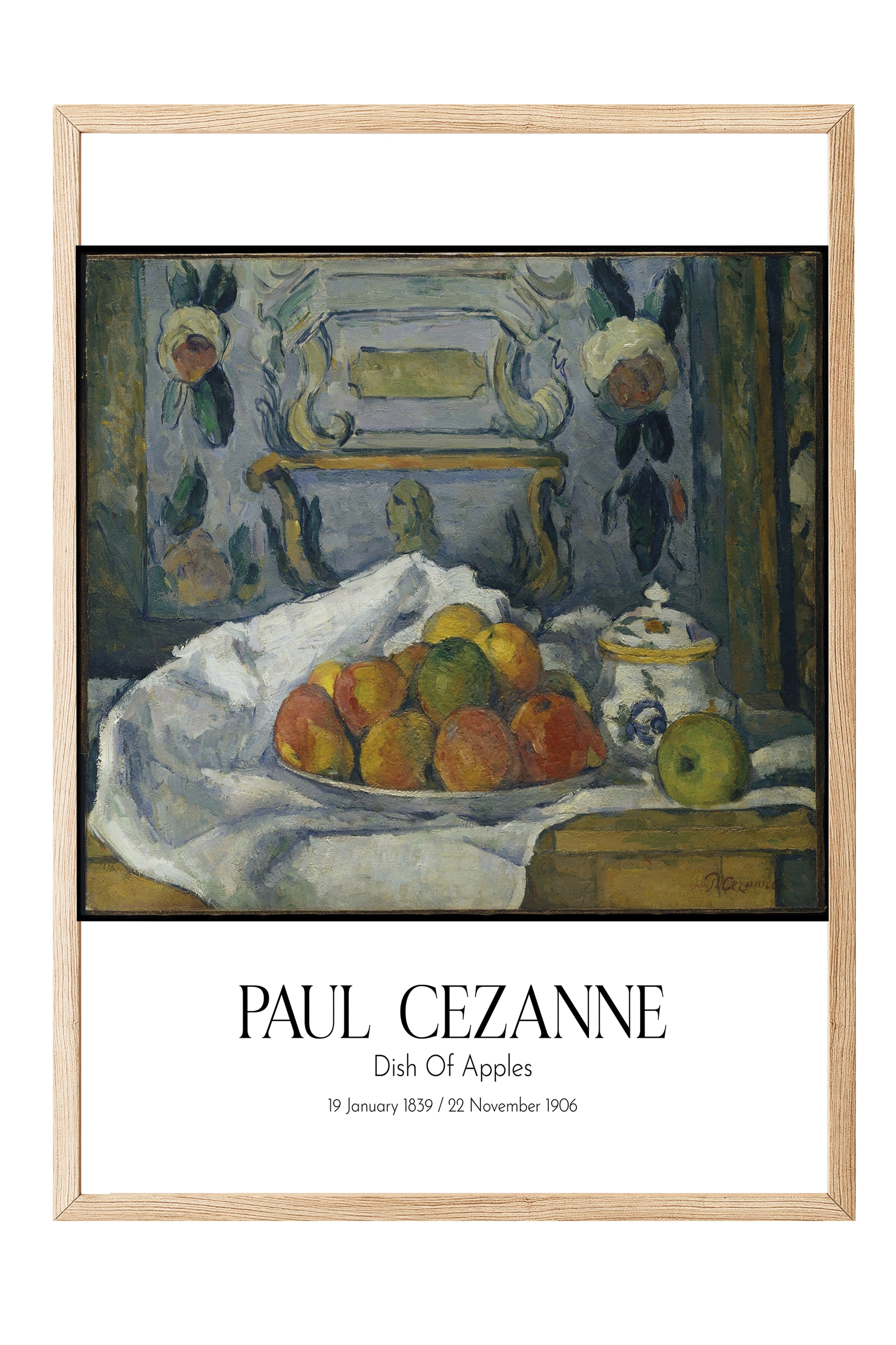 Paul Cezanne - Dish Of Apples, Ahşap Çerçeveli Tablo, Sanat Serisi NO:110455