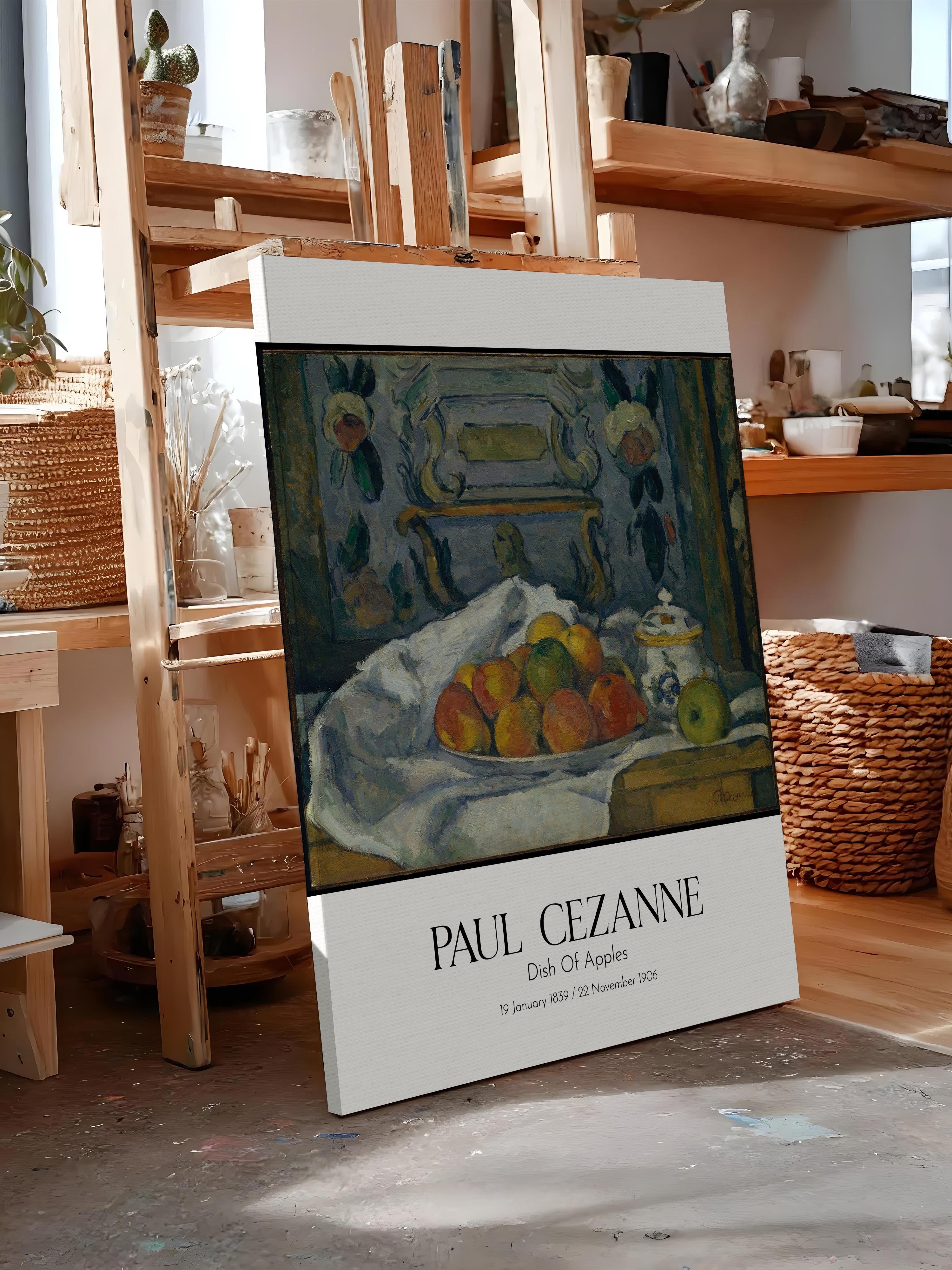 Paul Cezanne - Dish Of Apples, Kanvas Tablo, Sanat Serisi NO:110455