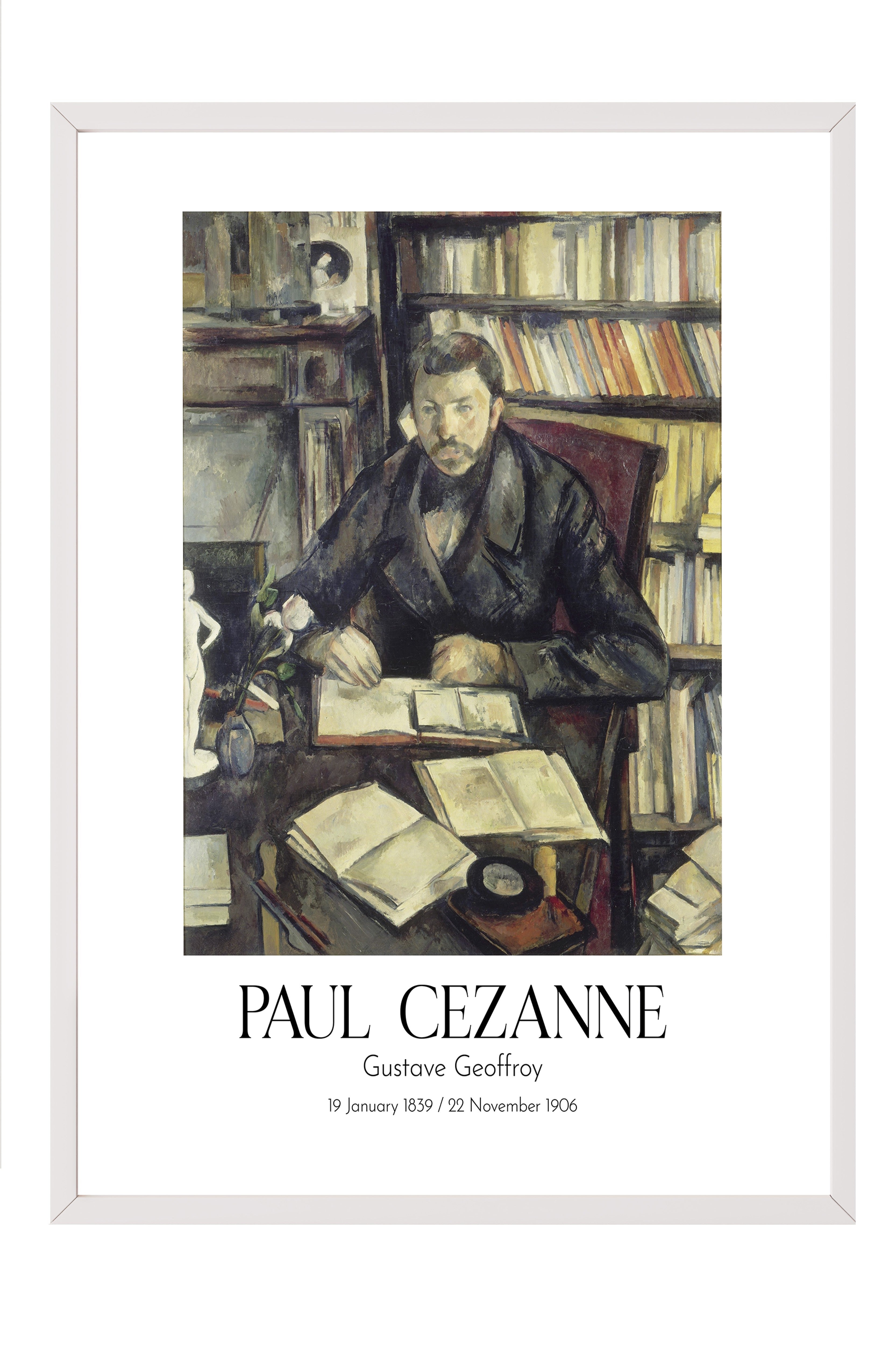 Paul Cezanne - Gustave Geoffroy, Beyaz Çerçeveli Tablo, Sanat Serisi NO:110457