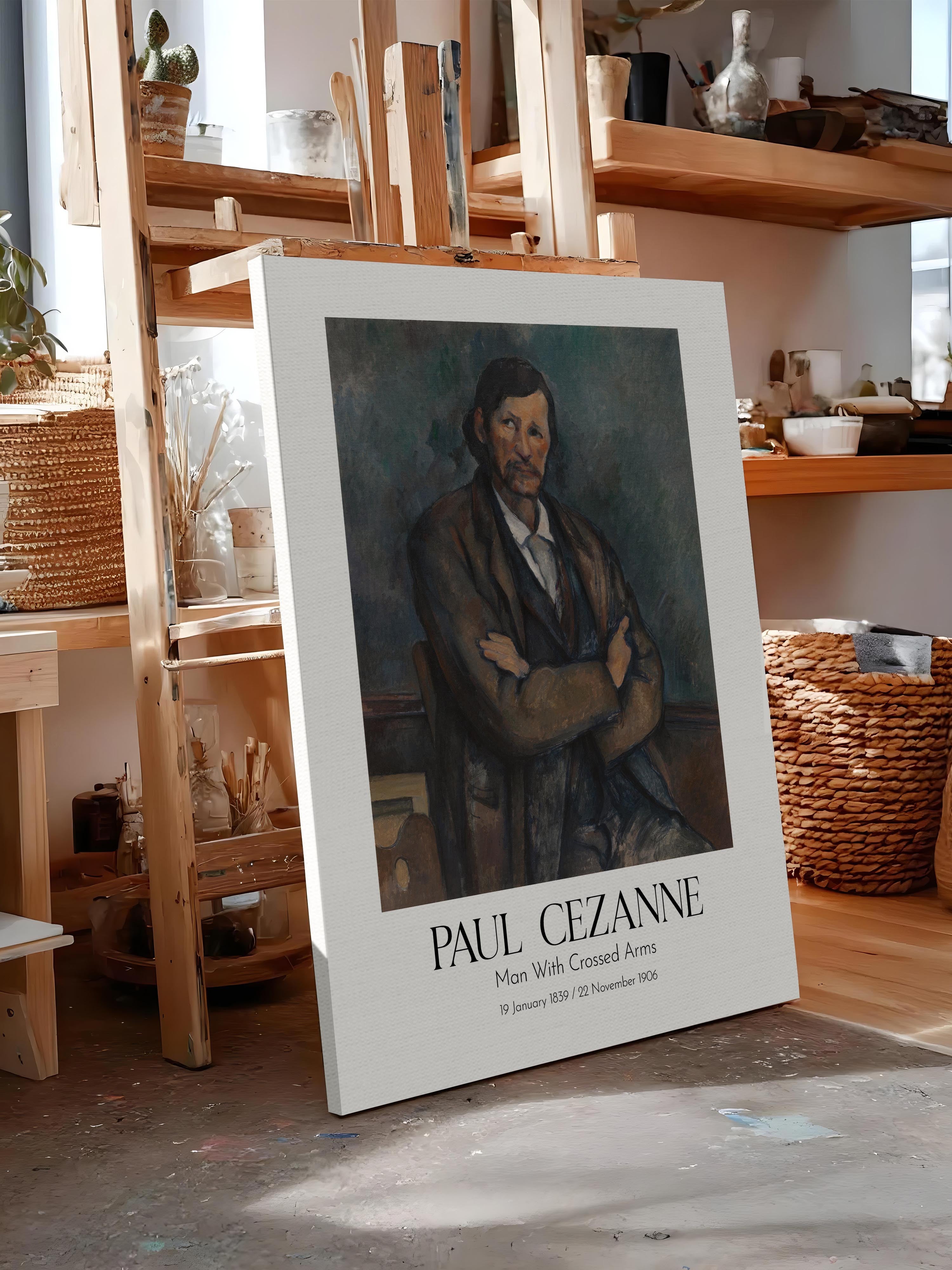 Paul Cezanne - Man With Crossed Arms, Kanvas Tablo, Sanat Serisi NO:110463