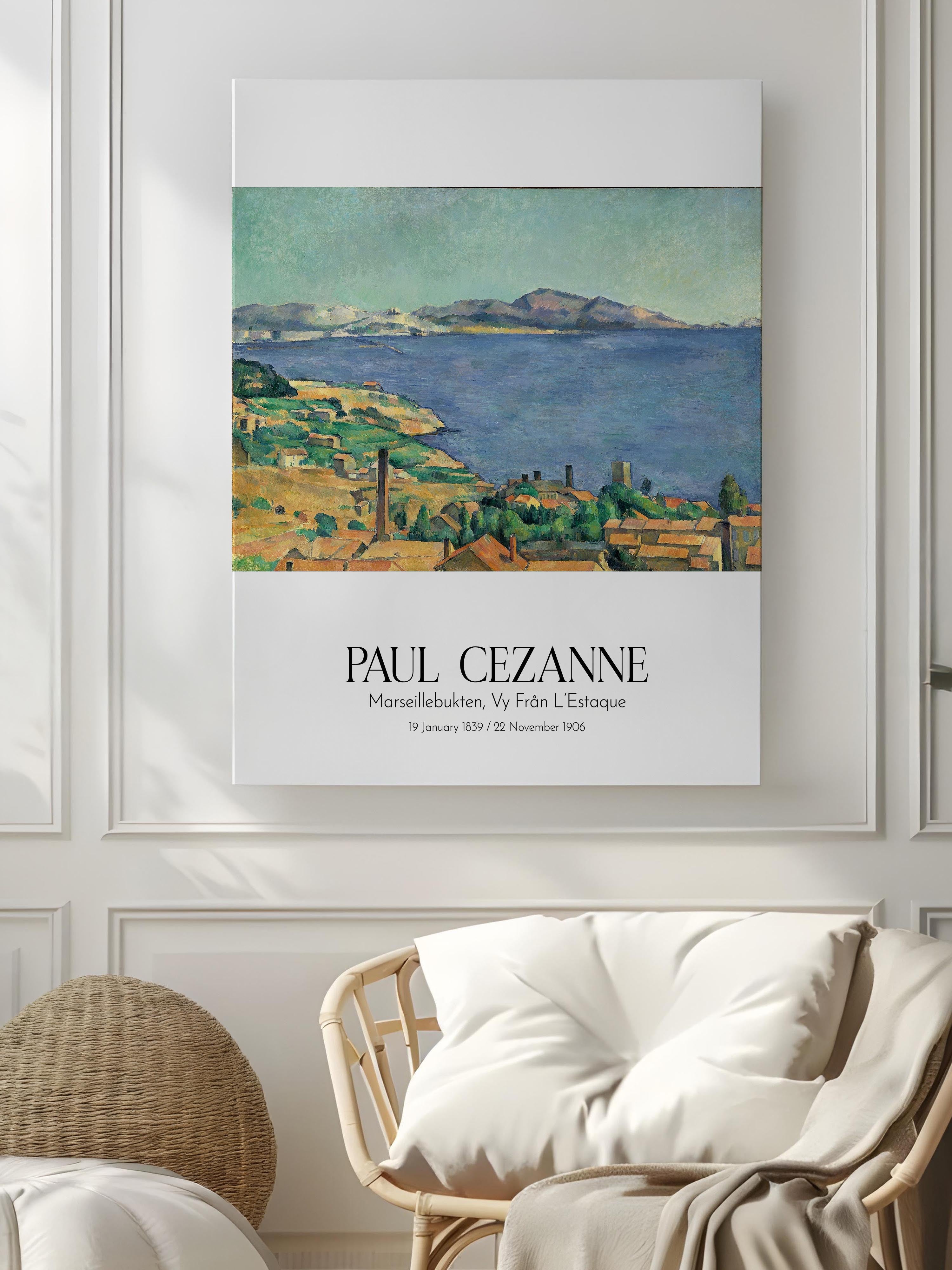 Paul Cezanne - Marseillebukten, Vy Från L'Estaque, Kanvas Tablo, Sanat Serisi NO:110484