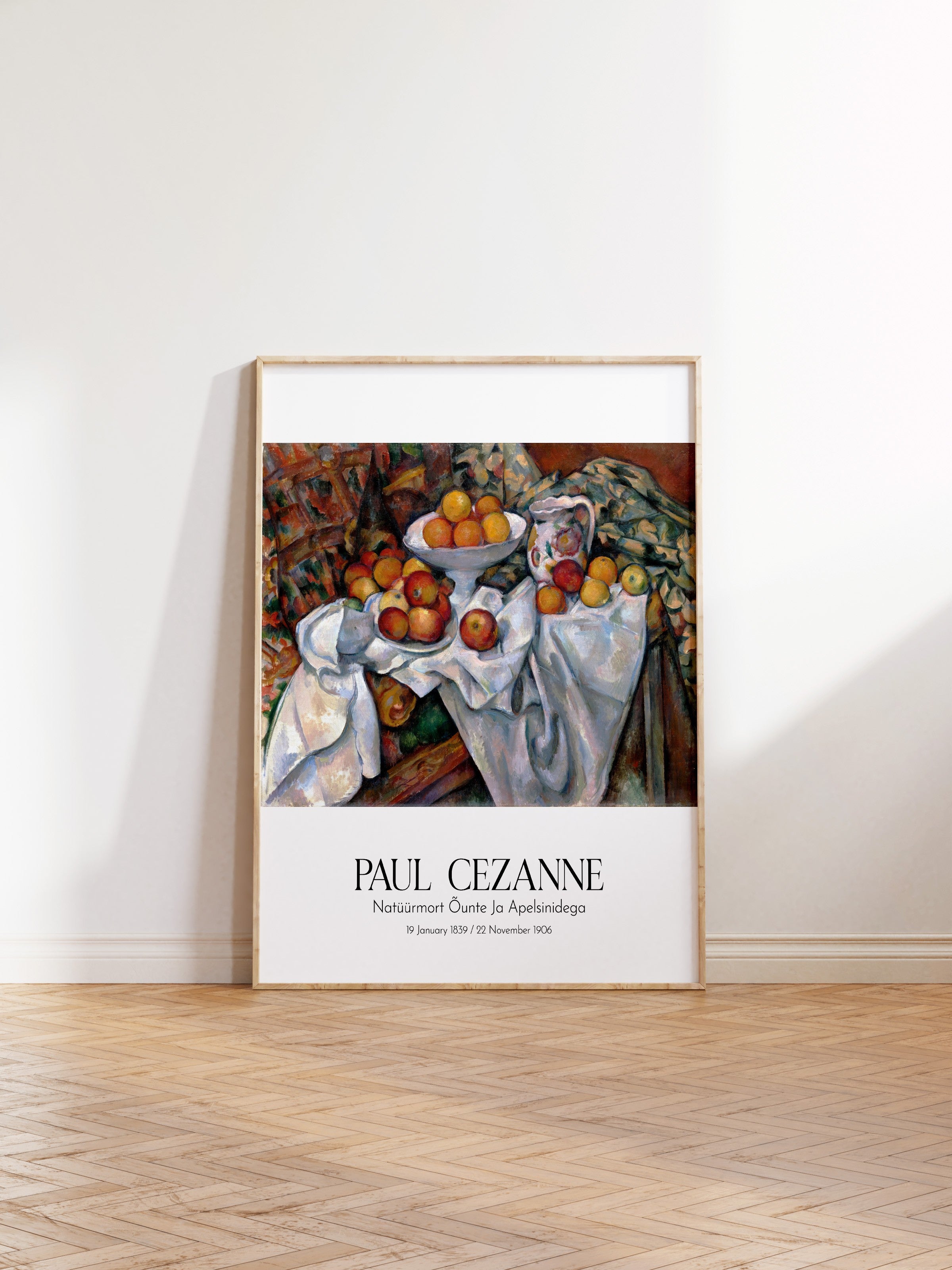 Paul Cezanne - Natüürmort Õunte Ja Apelsinidega, Ahşap Çerçeveli Tablo, Sanat Serisi NO:110464