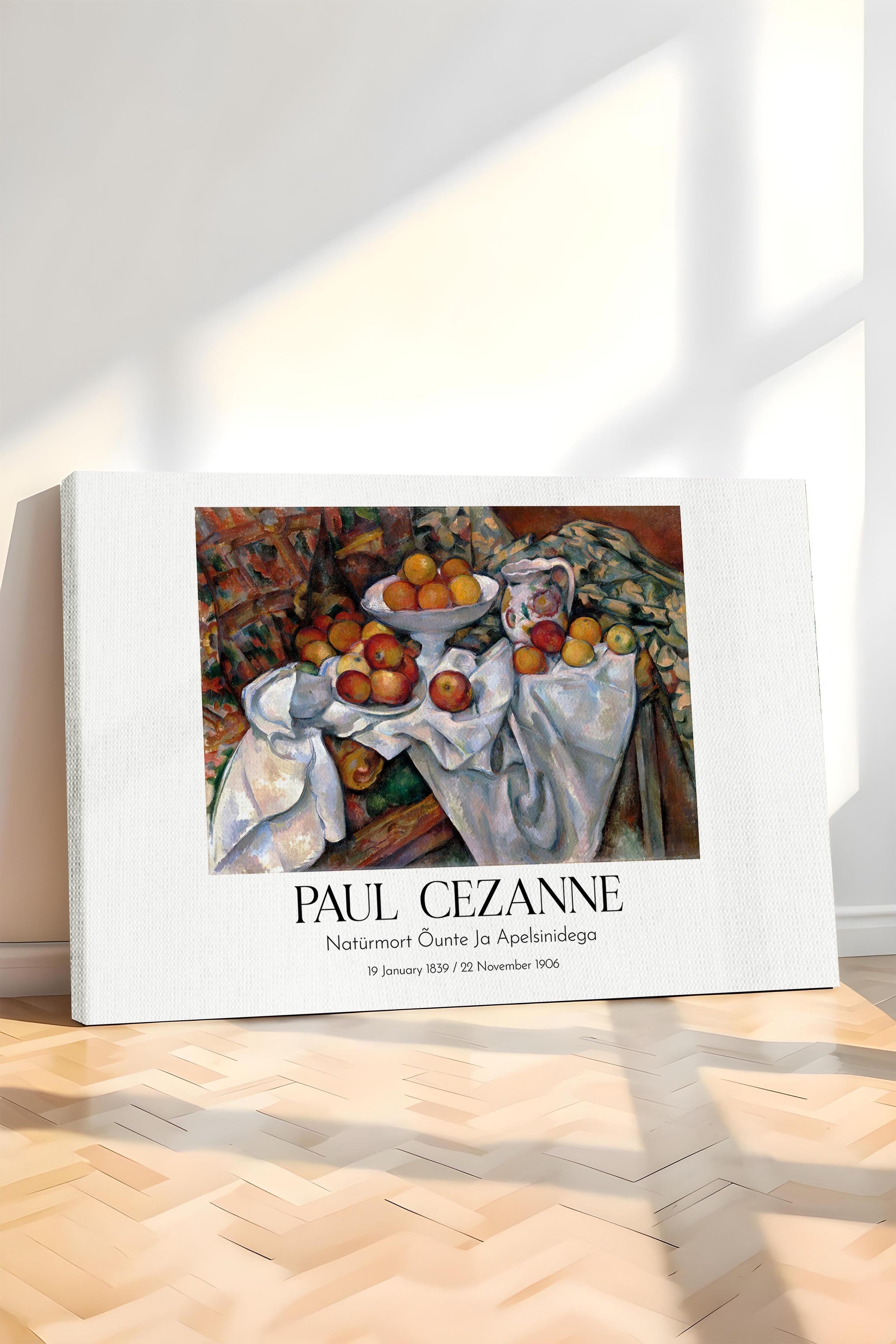Paul Cezanne - Natüürmort Õunte Ja Apelsinidega, Kanvas Tablo, Sanat Serisi NO:110488