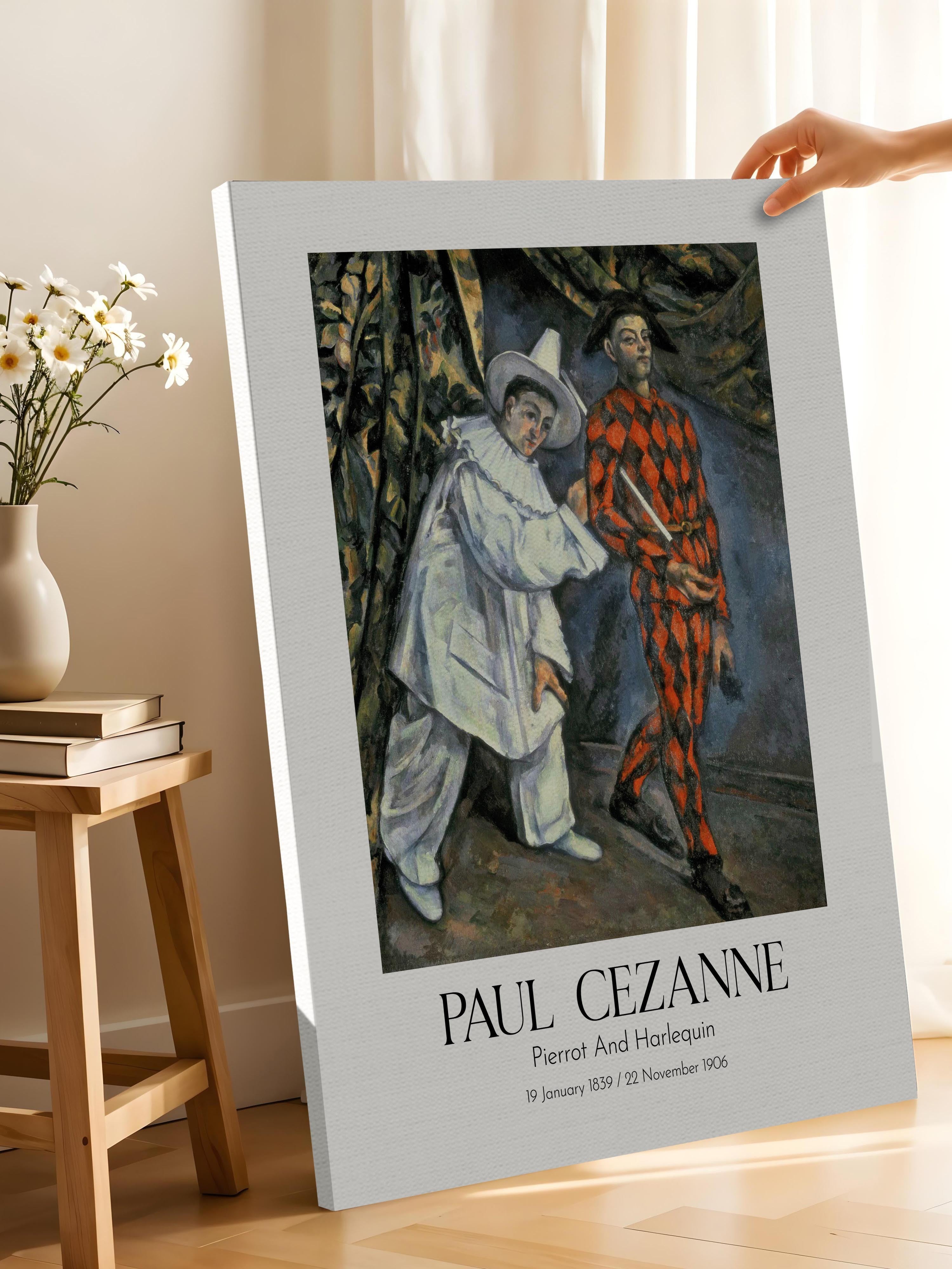 Paul Cezanne - Pierrot And Harlequin, Kanvas Tablo, Sanat Serisi NO:110458
