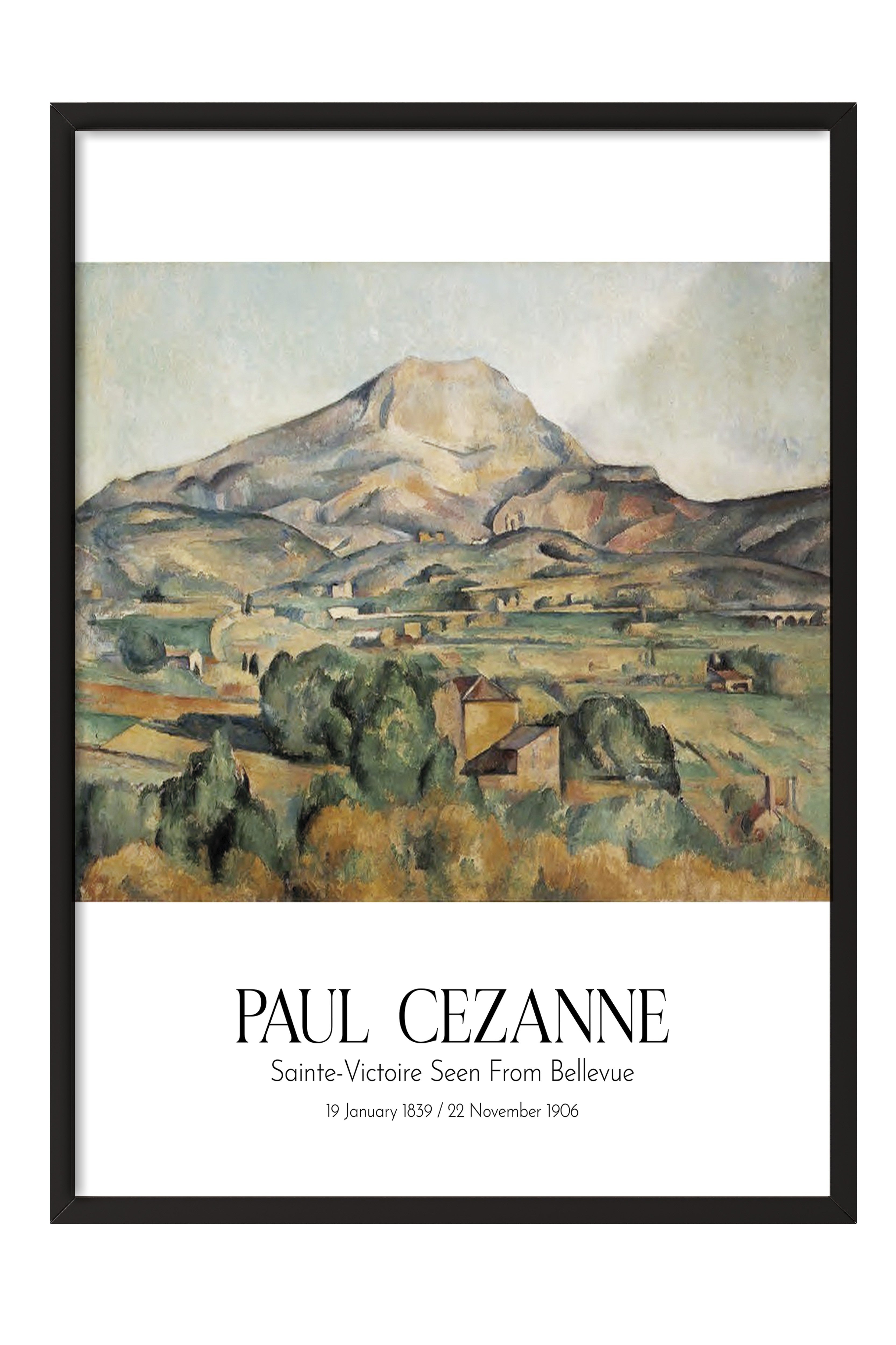 Paul Cezanne - Sainte-Victoire Seen From Bellevue, Siyah Çerçeveli Tablo, Sanat Serisi NO:110485