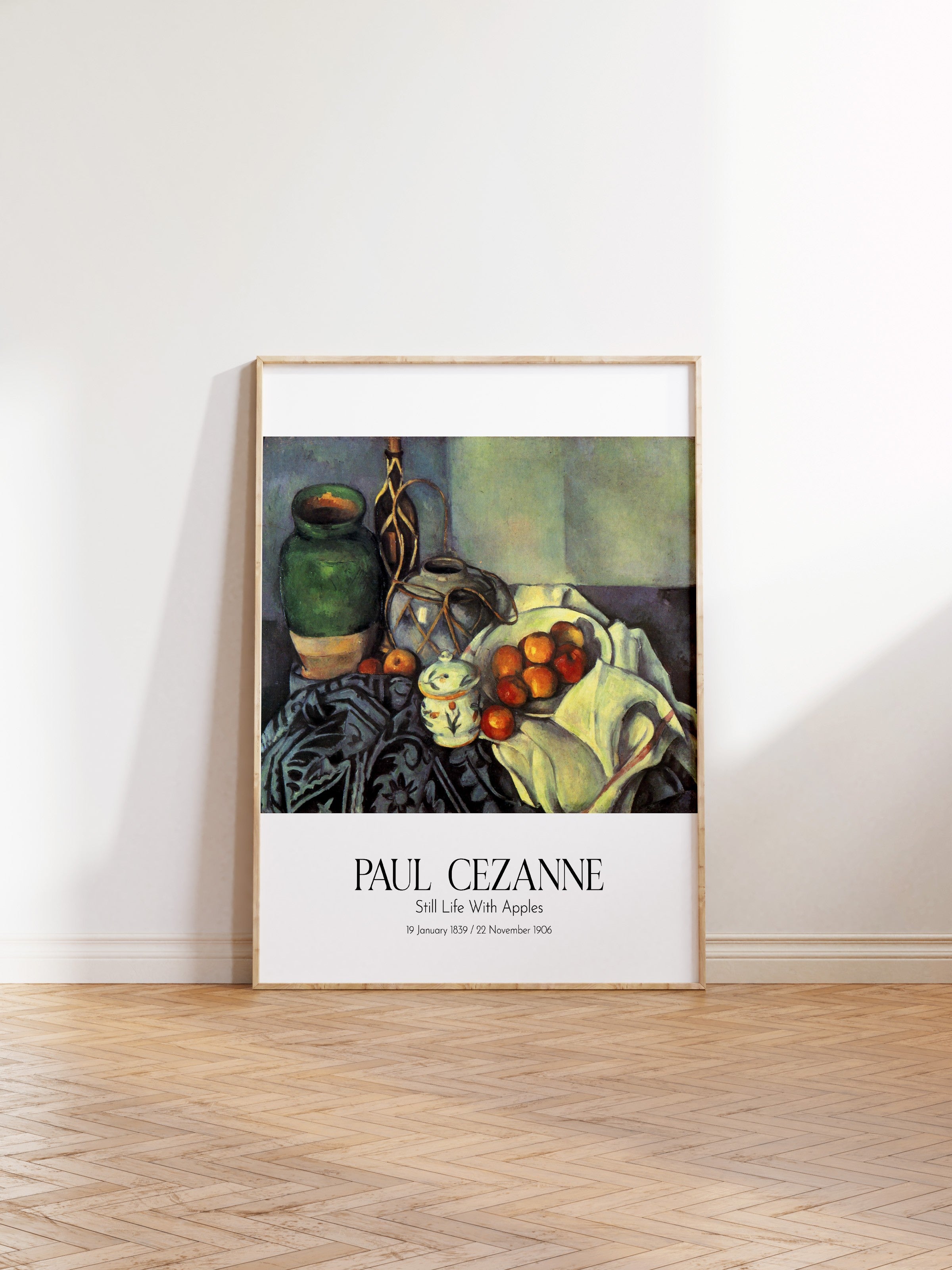 Paul Cezanne - Still Life With Apples, Ahşap Çerçeveli Tablo, Sanat Serisi NO:110456
