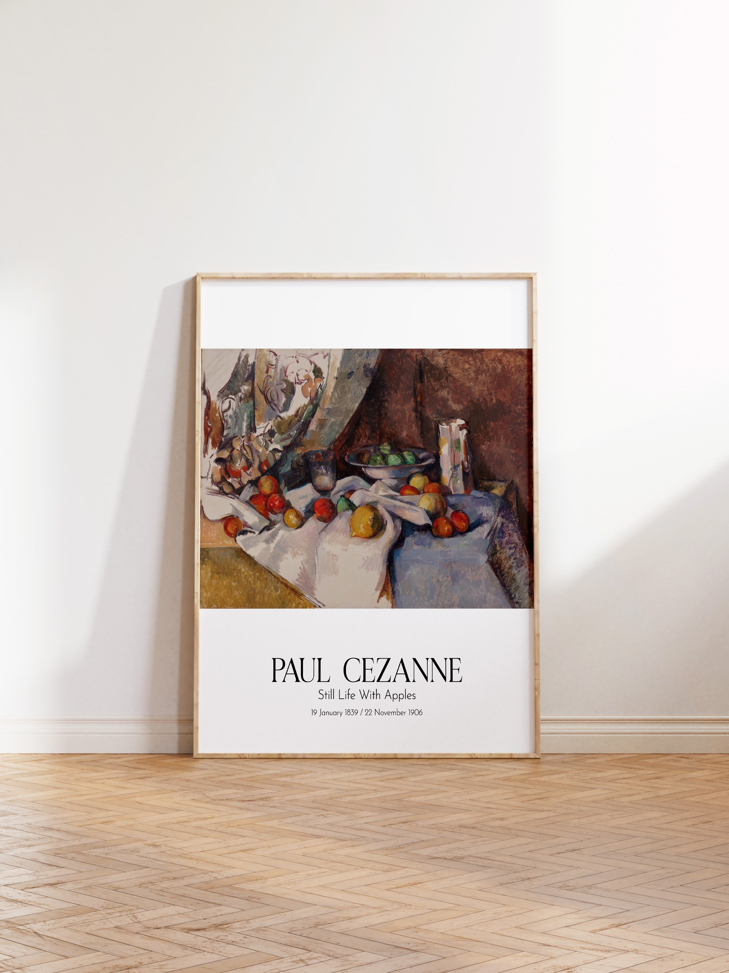 Paul Cezanne - Still Life With Apples, Ahşap Çerçeveli Tablo, Sanat Serisi NO:110468