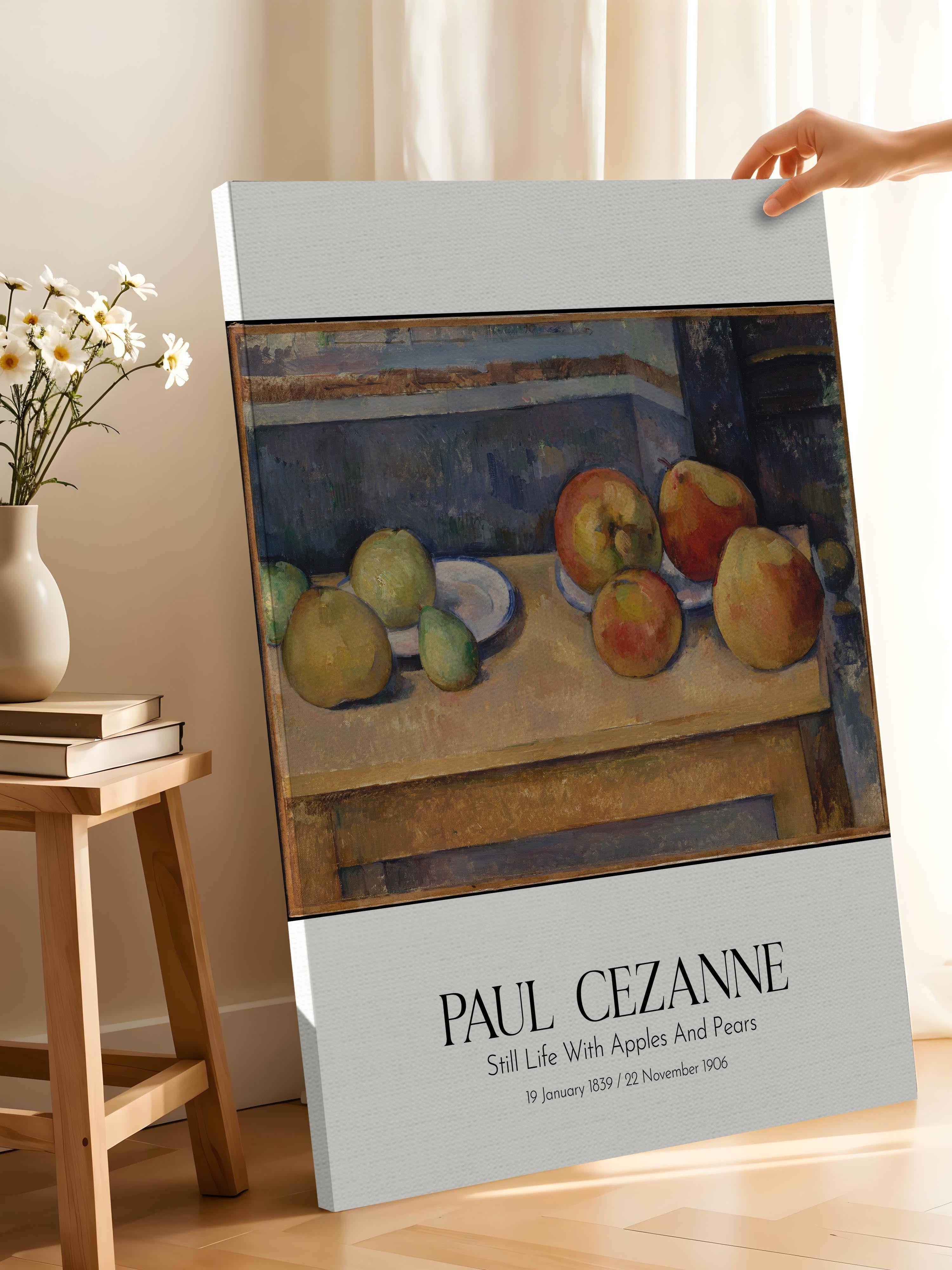 Paul Cezanne - Still Life With Apples And Pears, Kanvas Tablo, Sanat Serisi NO:110467
