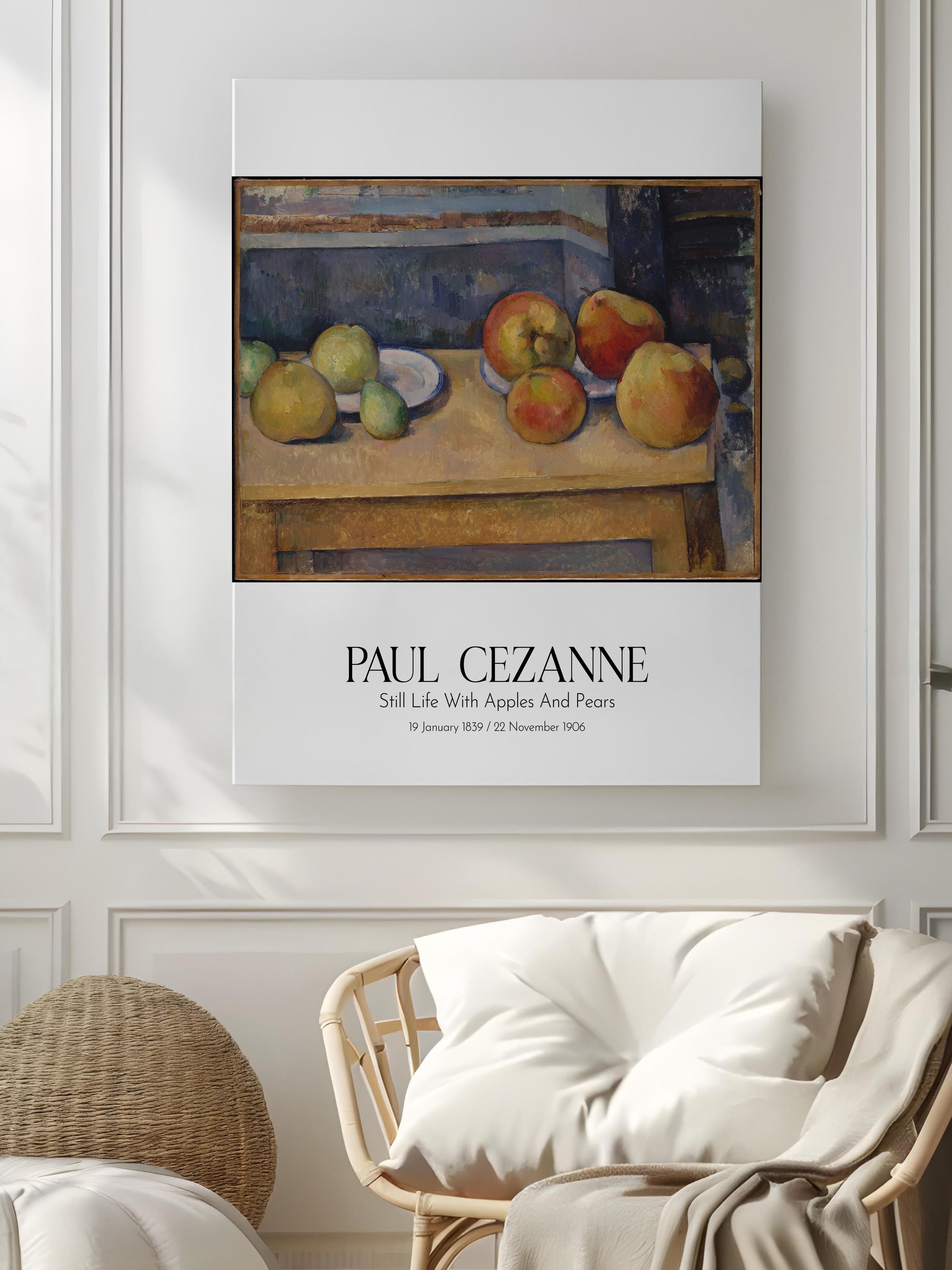 Paul Cezanne - Still Life With Apples And Pears, Kanvas Tablo, Sanat Serisi NO:110467
