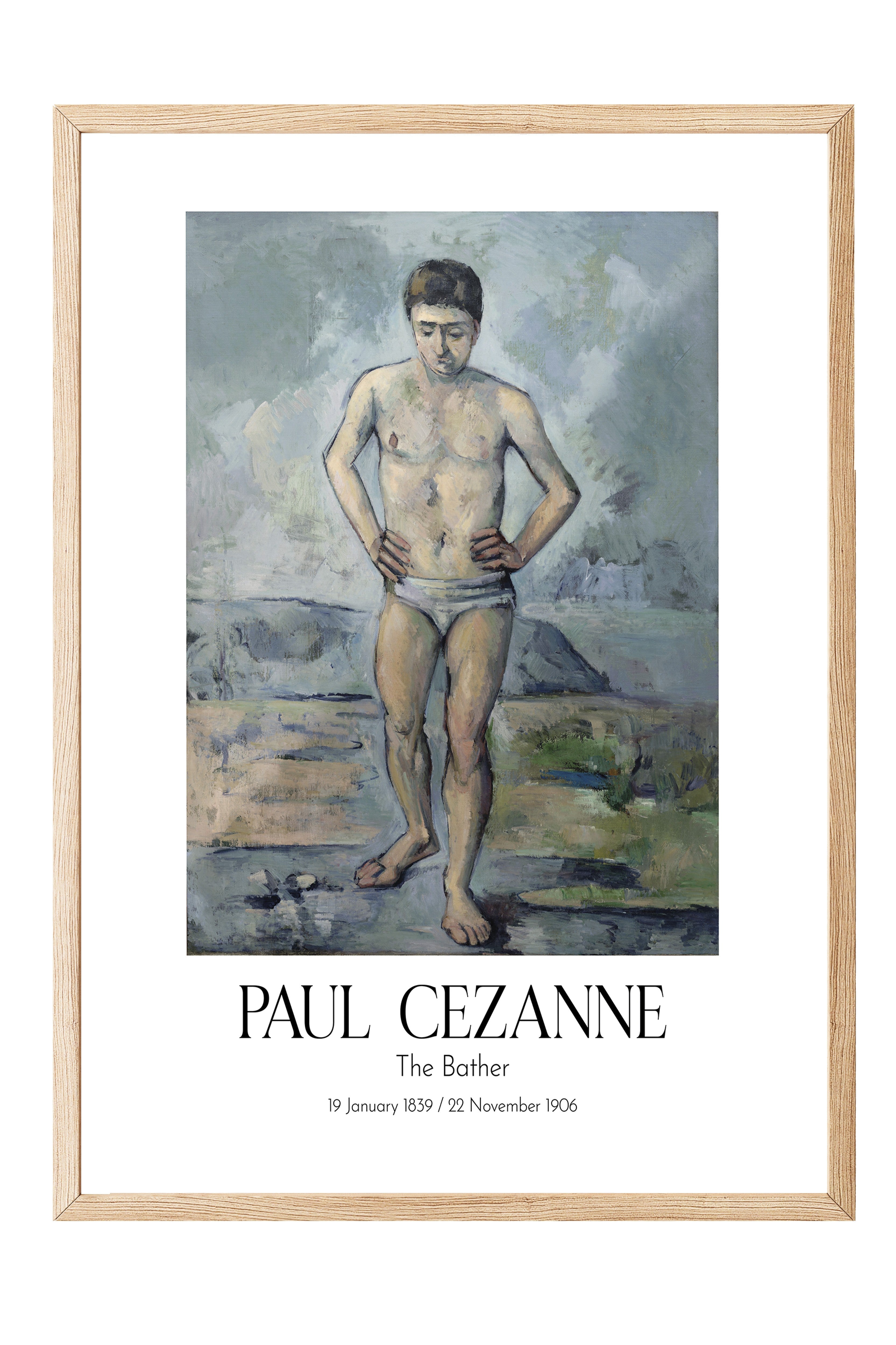 Paul Cezanne - The Bather, Ahşap Çerçeveli Tablo, Sanat Serisi NO:110473