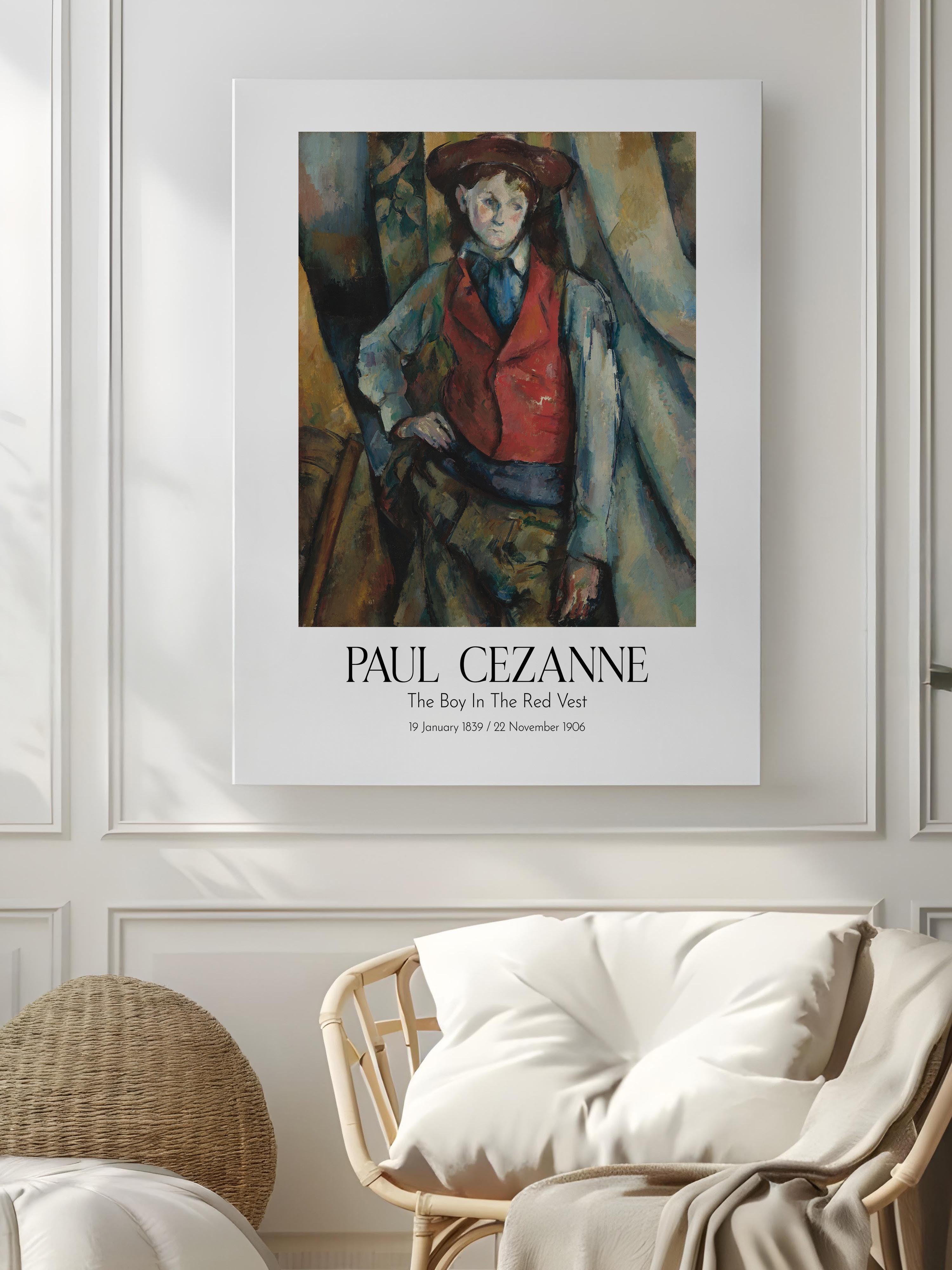 Paul Cezanne - The Boy In The Red Vest, Kanvas Tablo, Sanat Serisi NO:110459