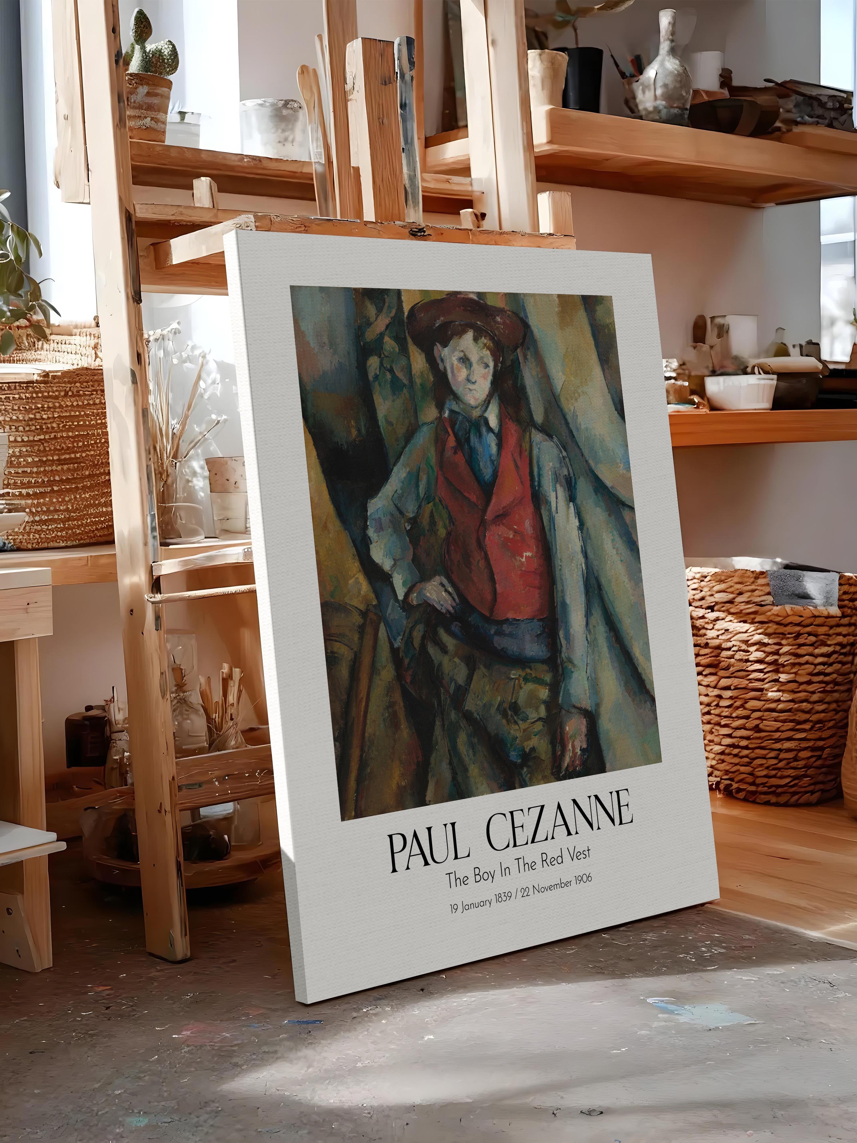 Paul Cezanne - The Boy In The Red Vest, Kanvas Tablo, Sanat Serisi NO:110459